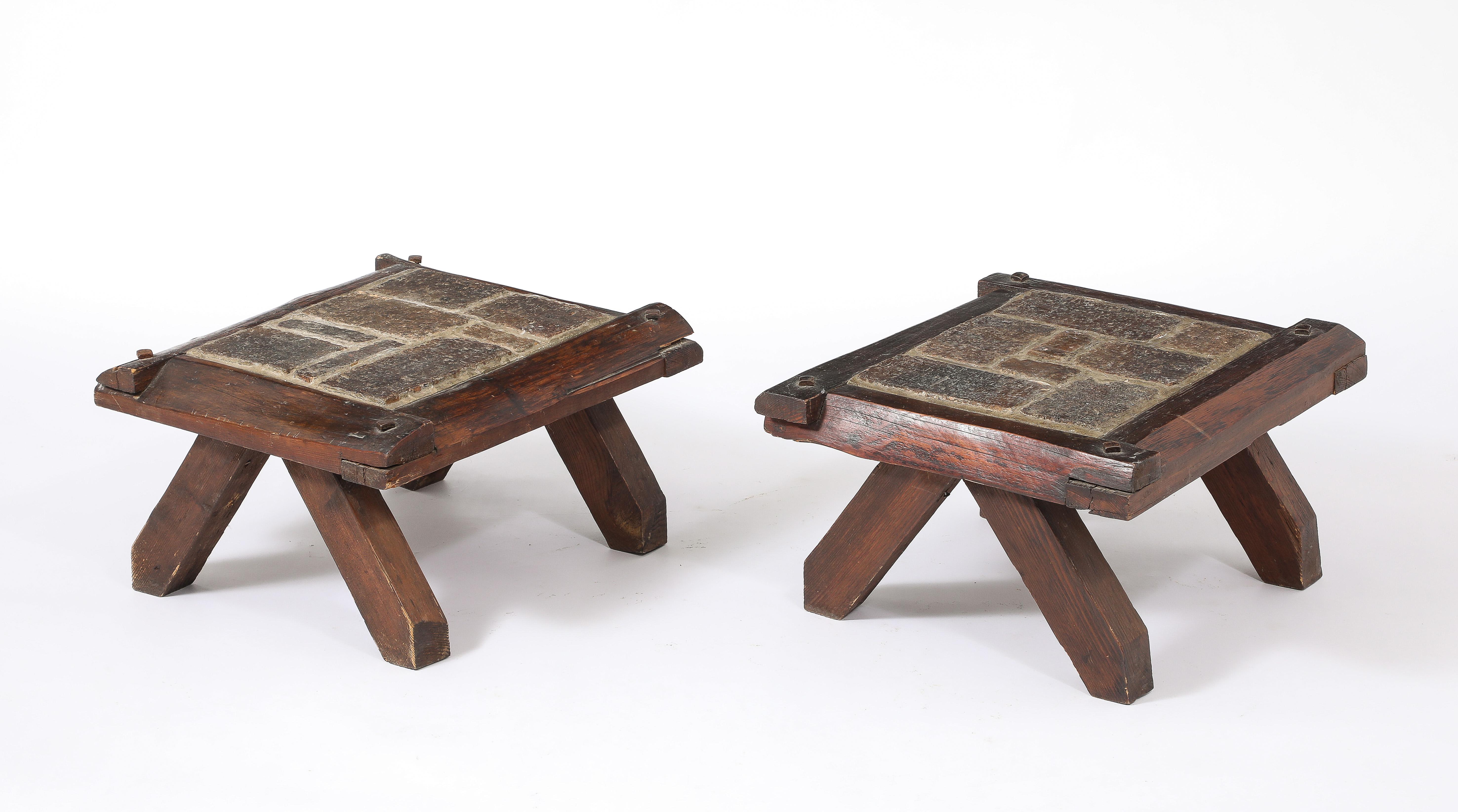 Brutalist Slate End Tables, France 1960's For Sale 4