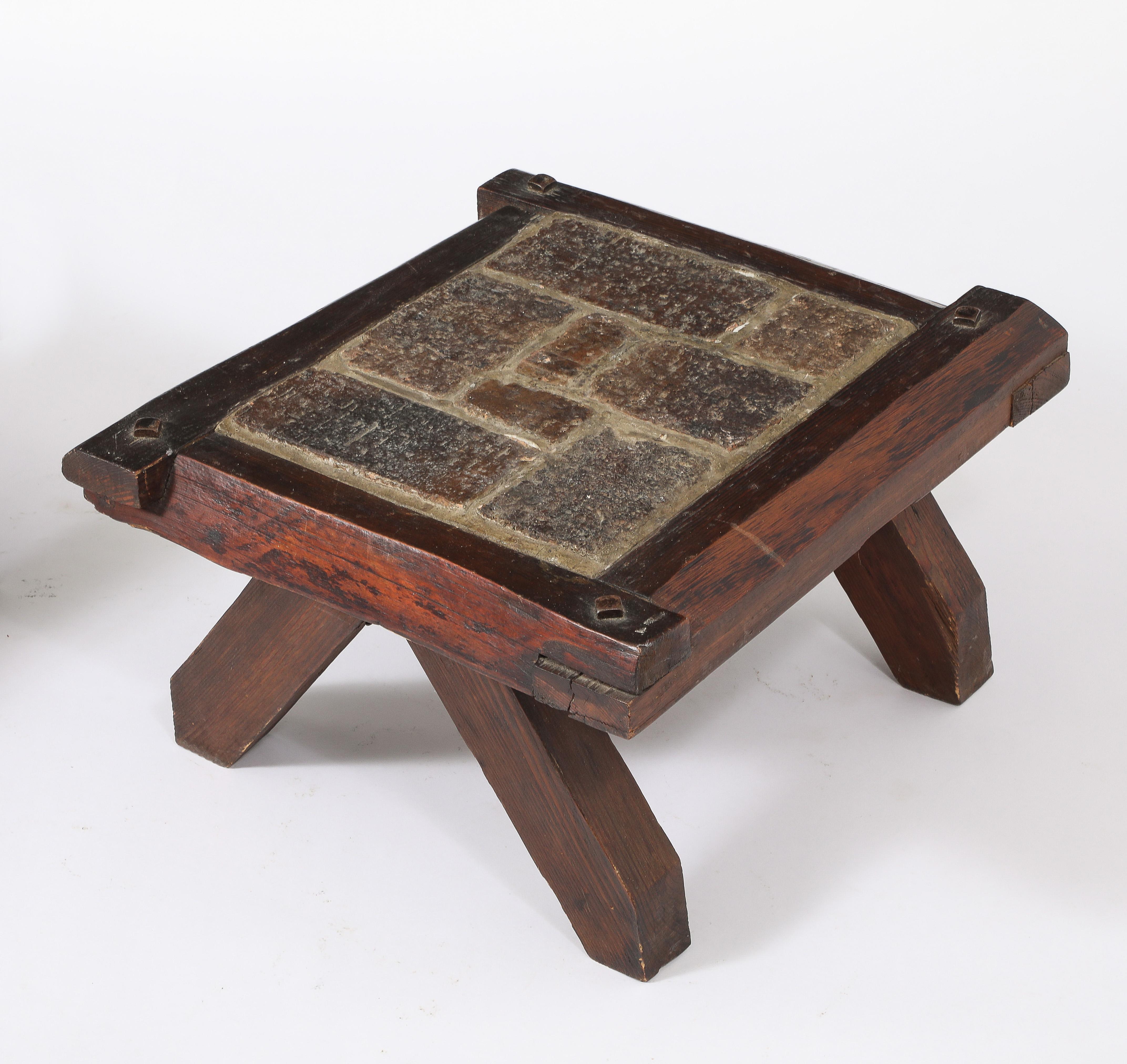 Brutalist Slate End Tables, France 1960's For Sale 5