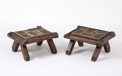 Brutalist Slate End Tables, France 1960's