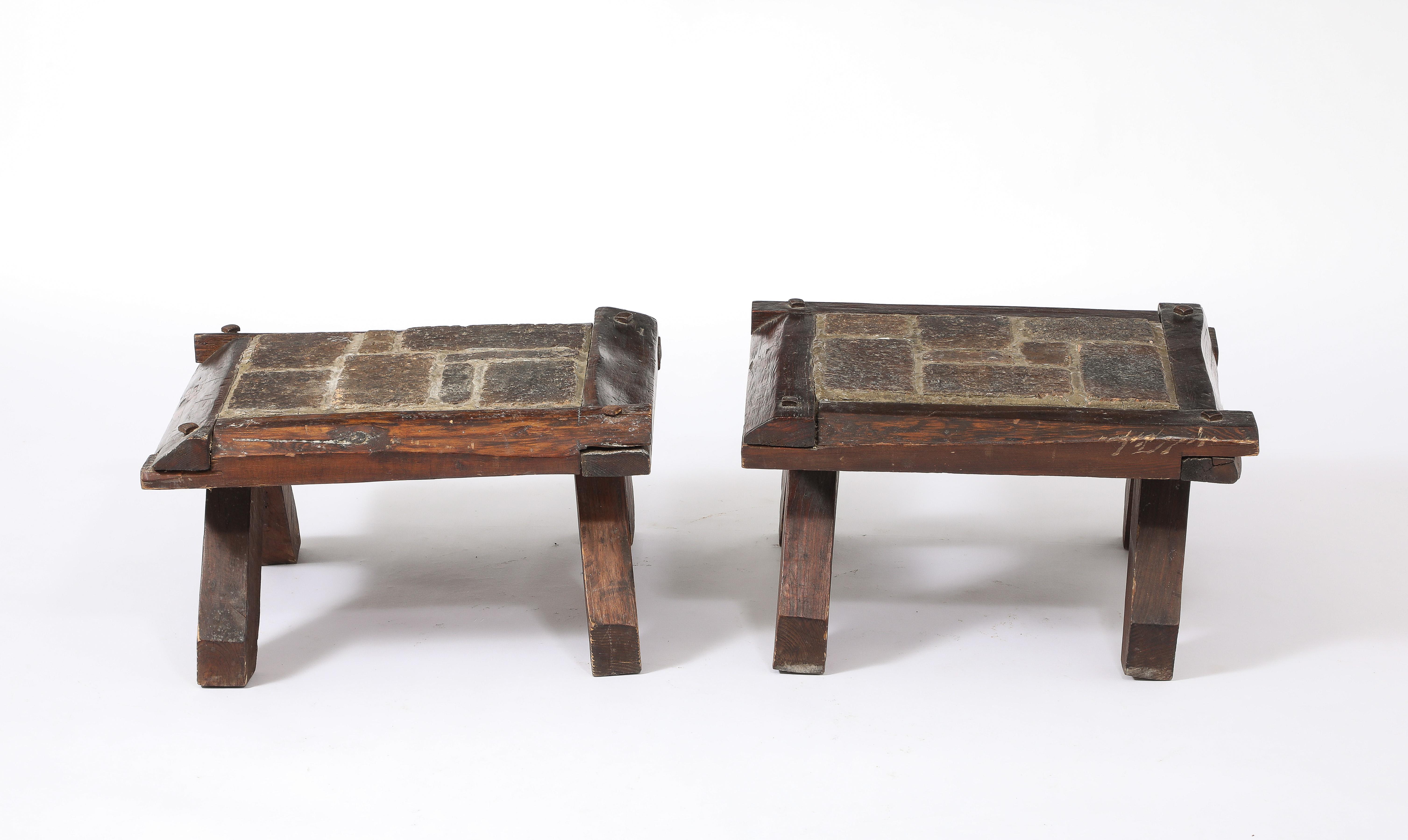 Brutalist Slate End Tables, France 1960's For Sale 1