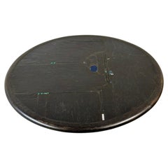 Brutalist Slate Stone Blue Agate Round Coffee Table by Paul Kingma, Netherlands