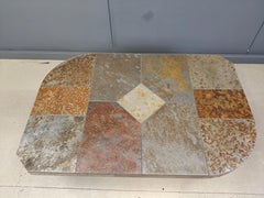 Brutalist slate stone coffee table, 1980s