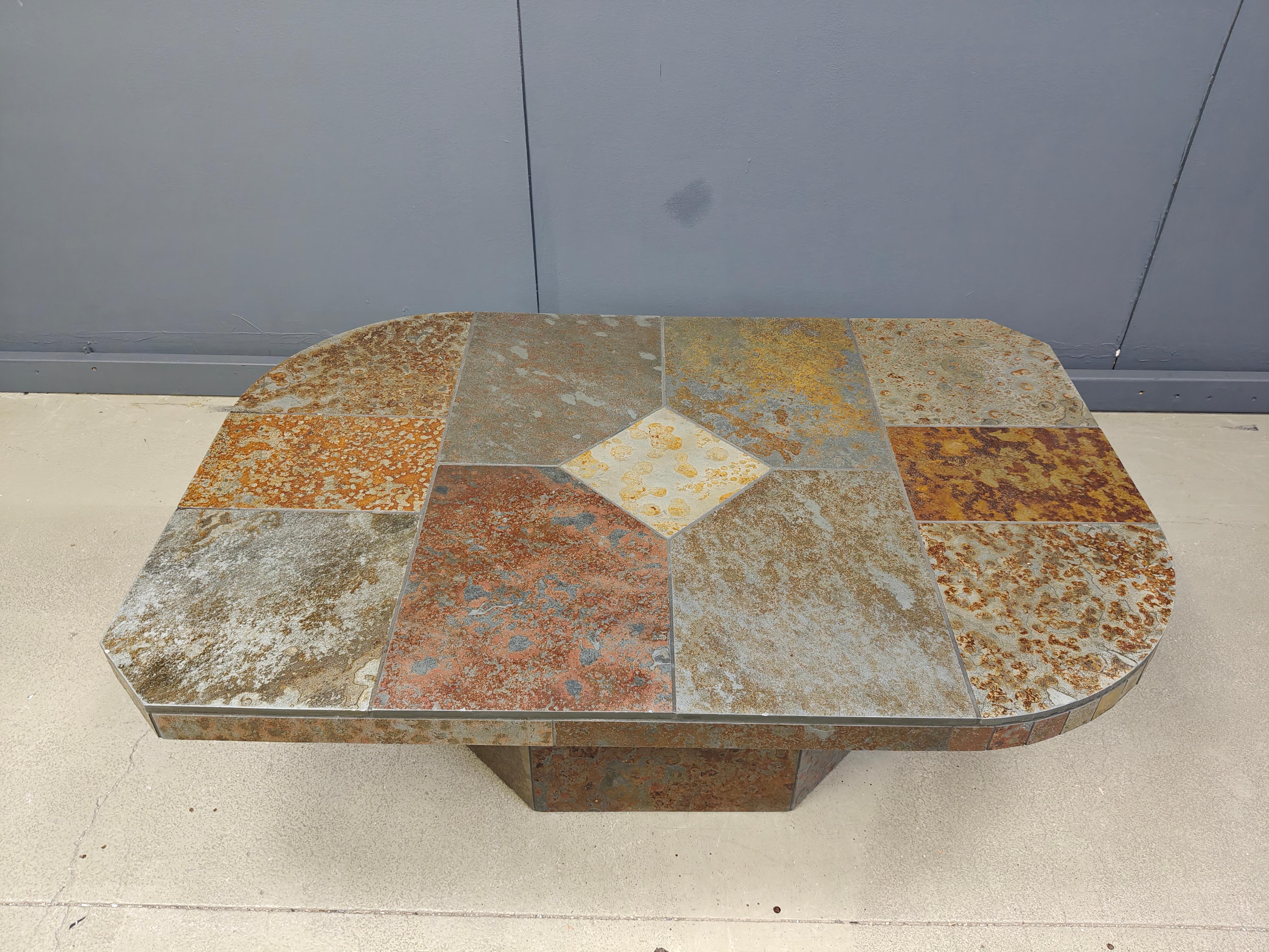 Brutalist slate stone coffee table, 1980s For Sale 3