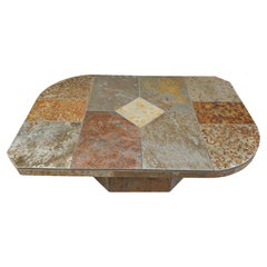 Brutalist slate stone coffee table, 1980s