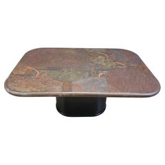 Tavolino brutalista in pietra d'ardesia di Marcus Kingma, anni '80 Tavolino brutalista in pietra d'ardesia di Marcus Kingma, anni '80