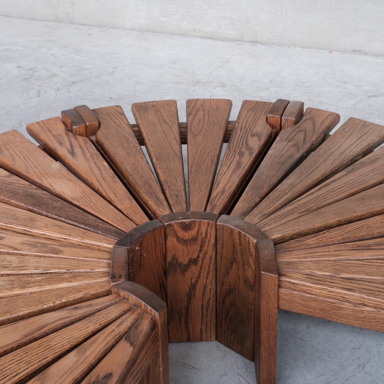 Brutalist Slatted Wooden Side Tables '7' at 1stDibs
