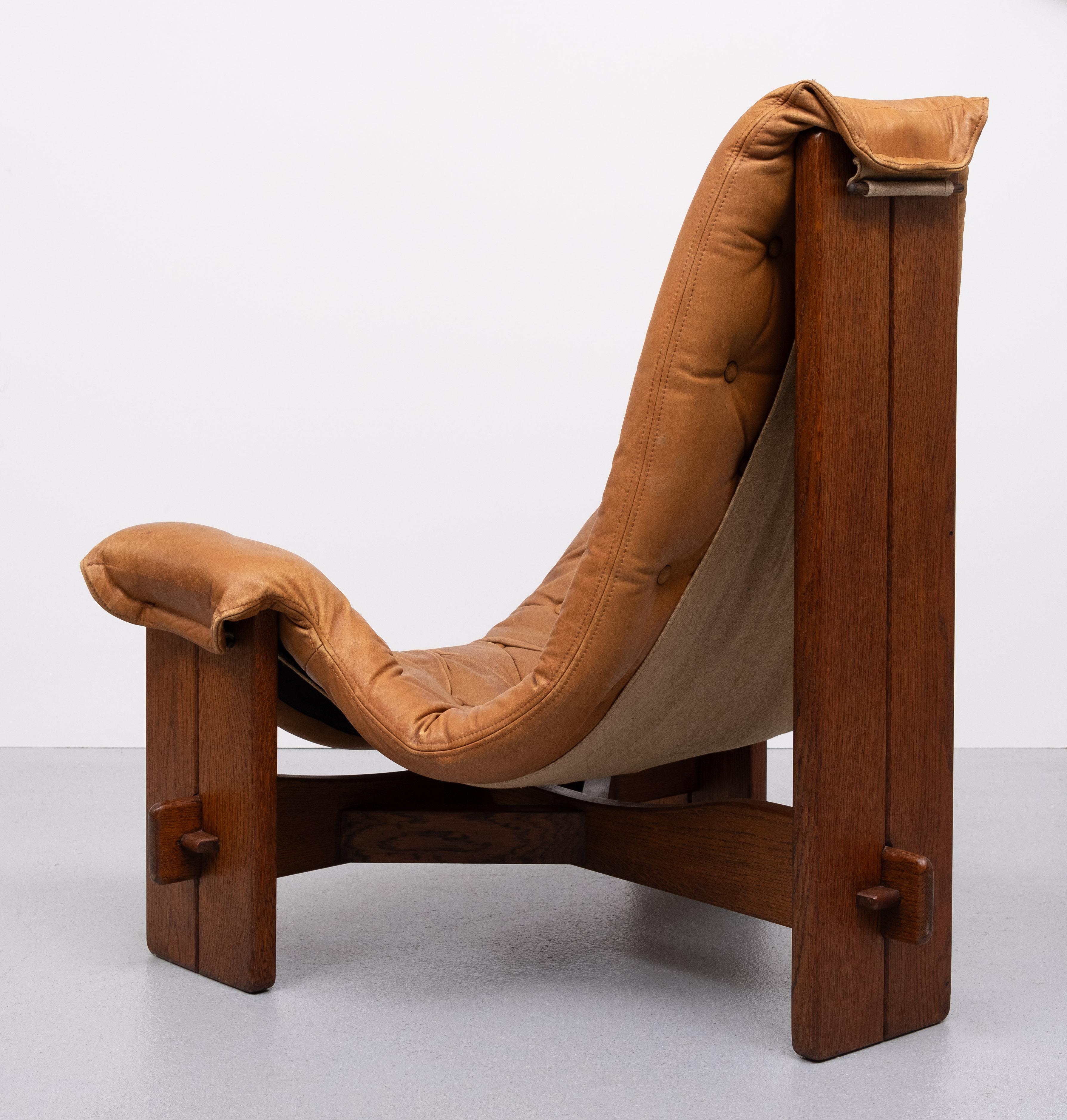 Brutalist Sling Lounge Chair in Full Original Condition 1960s Brazil 3
