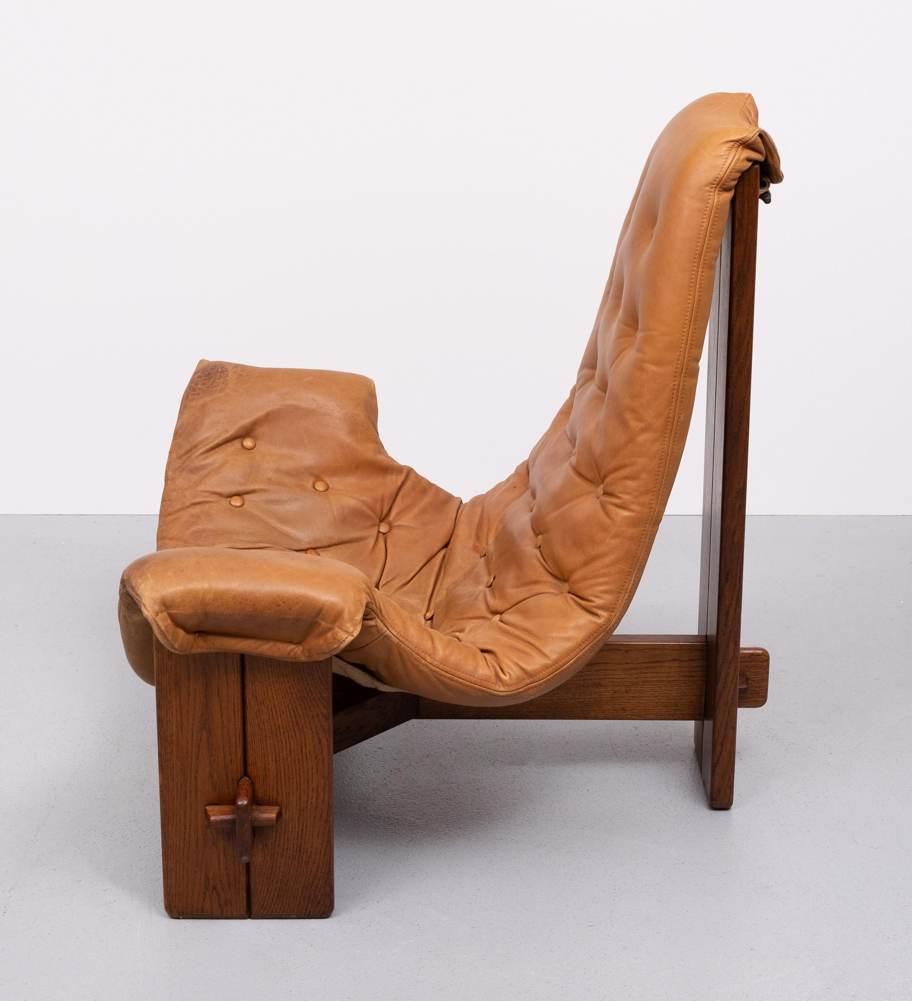 Brutalist Sling Lounge Chair in Full Original Condition 1960s Brazil 6