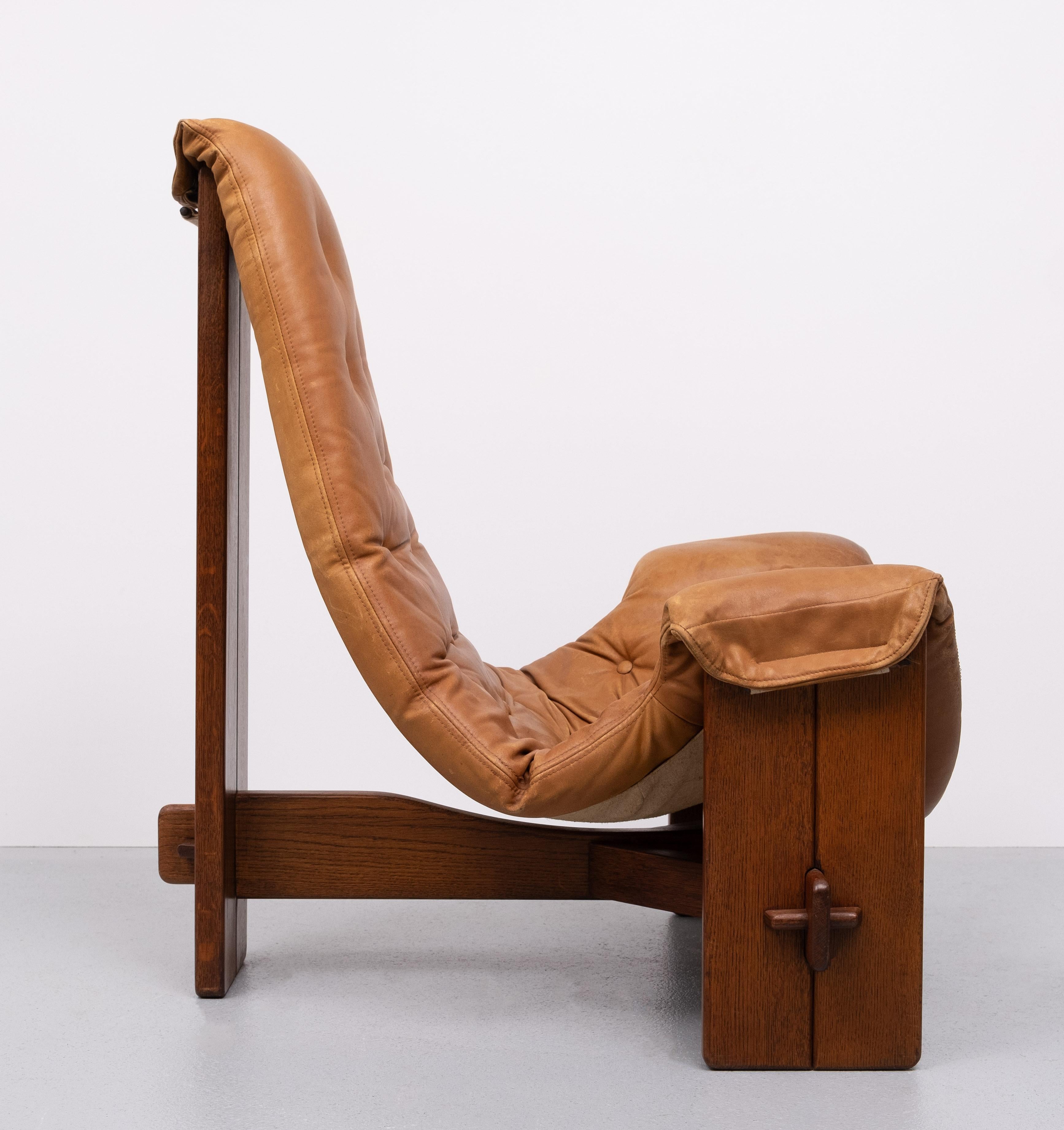 Brutalist Sling Lounge Chair in Full Original Condition 1960s Brazil 1