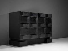 Brutalist Small Black Cabinet
