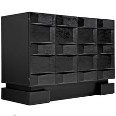 Brutalist Small Black Cabinet 