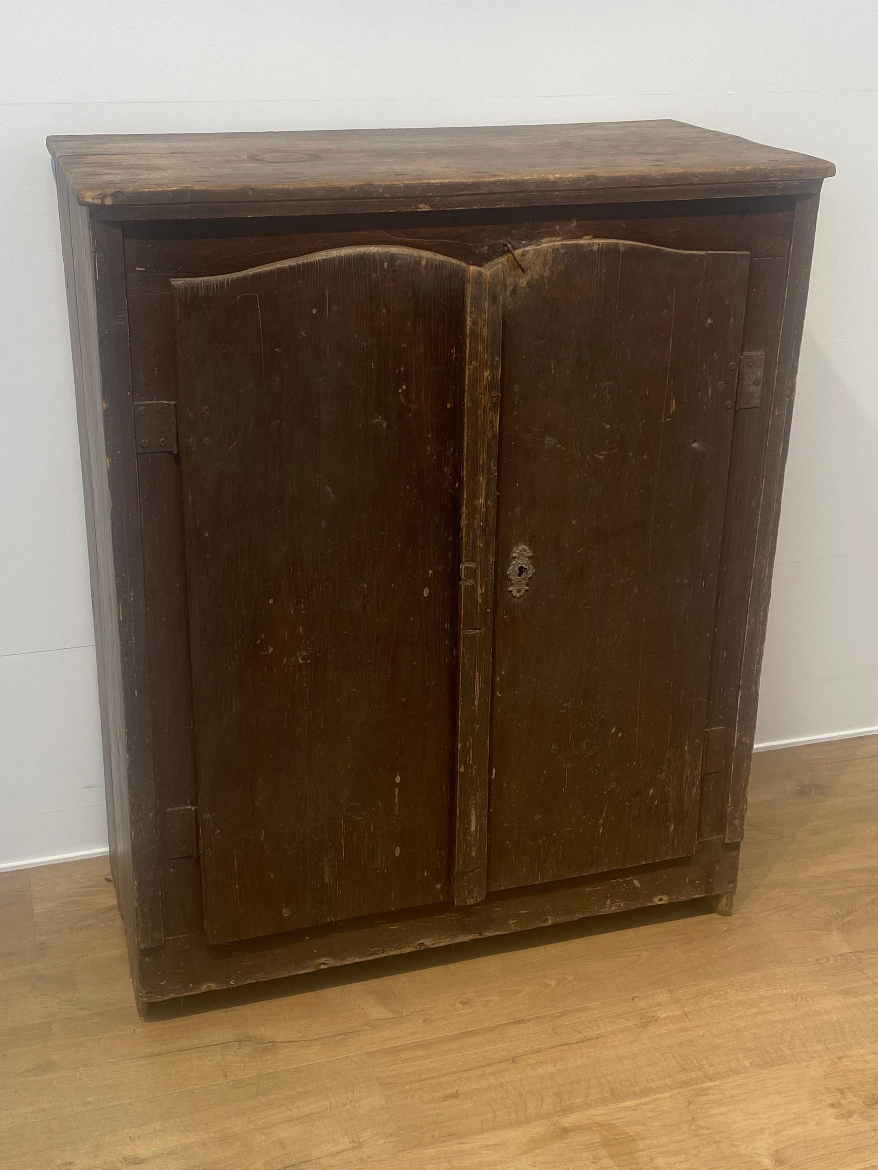 Fruitwood Brutalist, Small Kitchen Cabinet For Sale