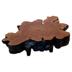 Brutalist Sofa Table in Lychee Wood Brutalist Sofa Table in Lychee Wood