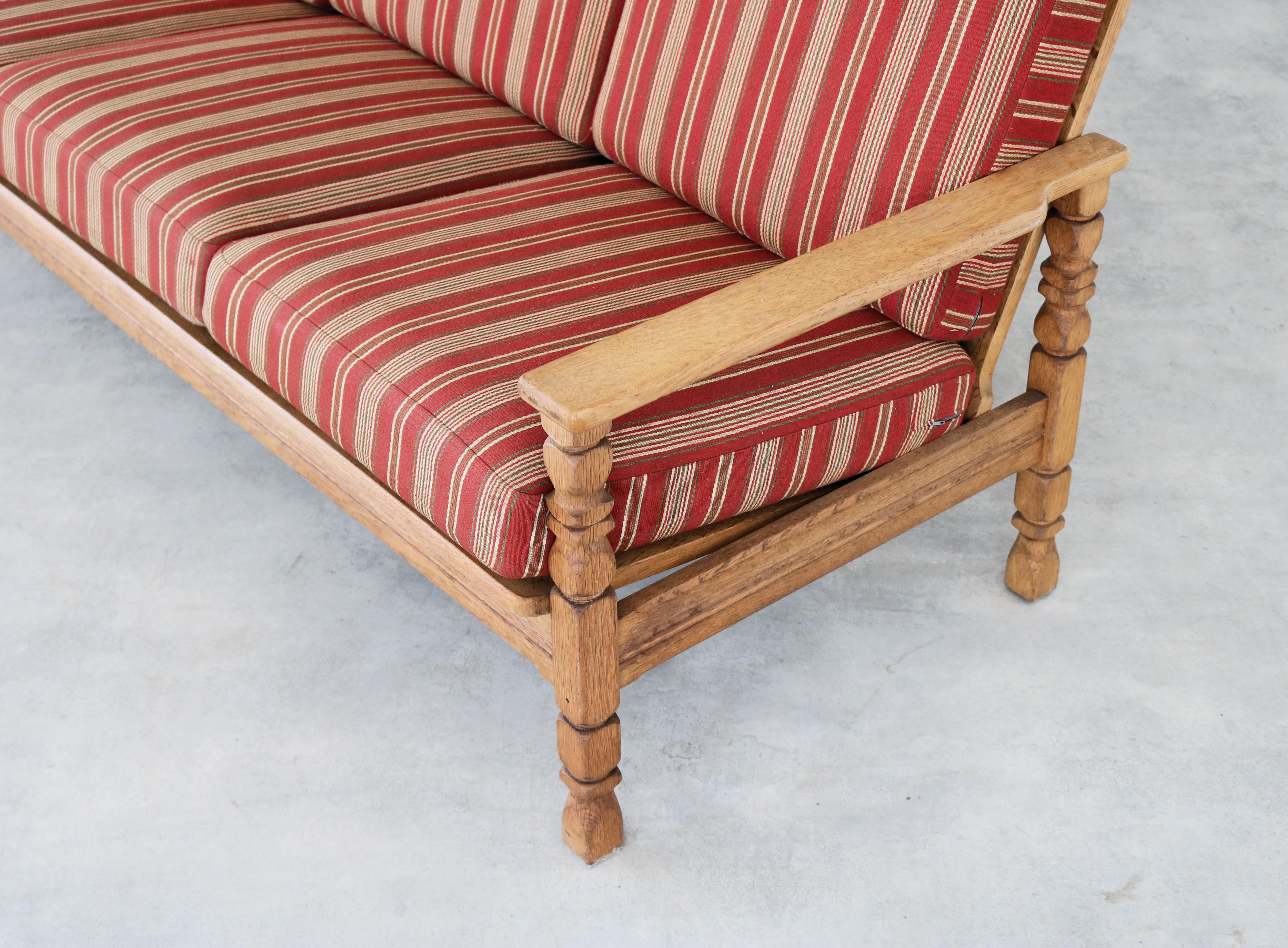 brutalist sofa  vintage sofa  1960s  oak For Sale 5