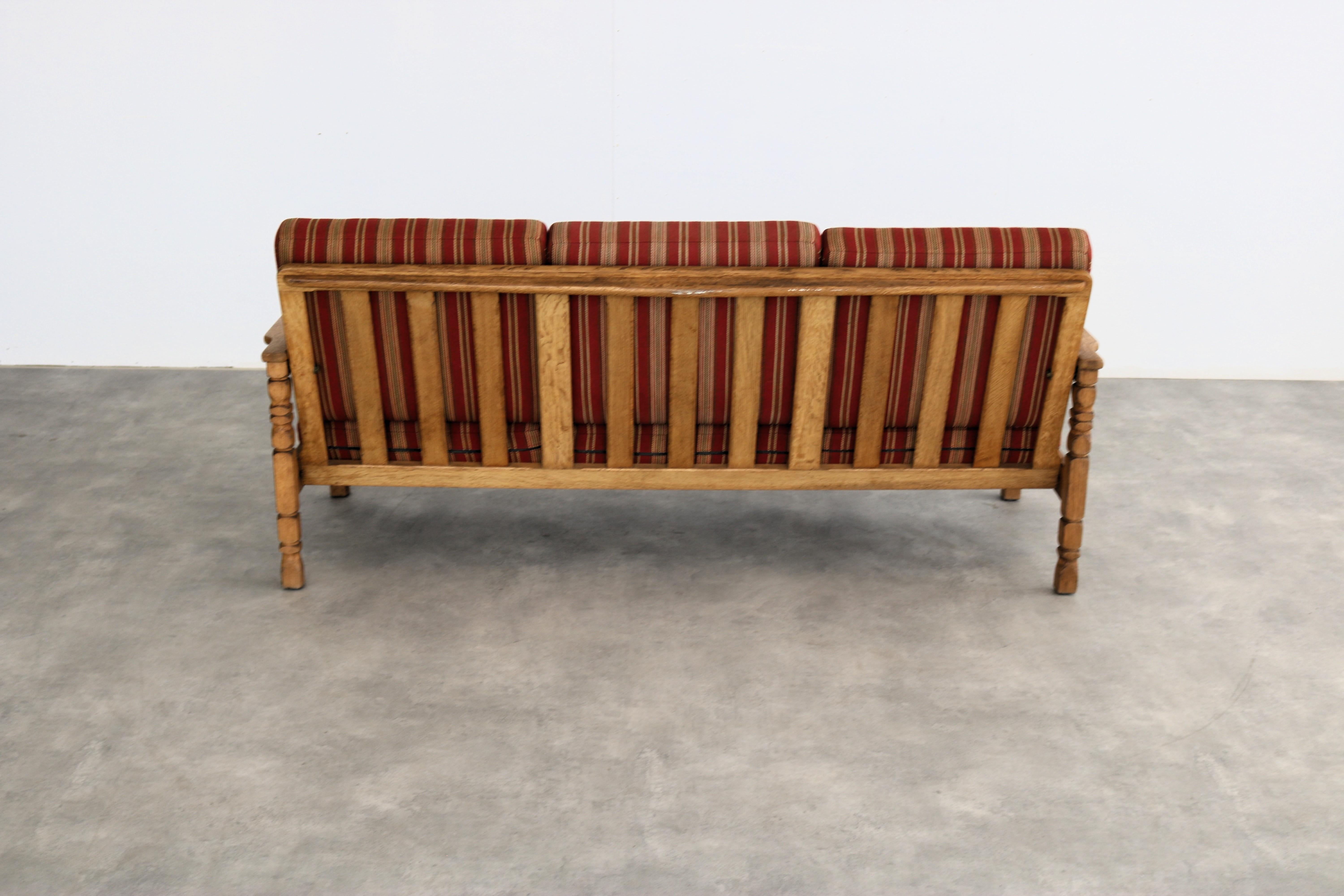 brutalist sofa  vintage sofa  1960s  oak For Sale 7