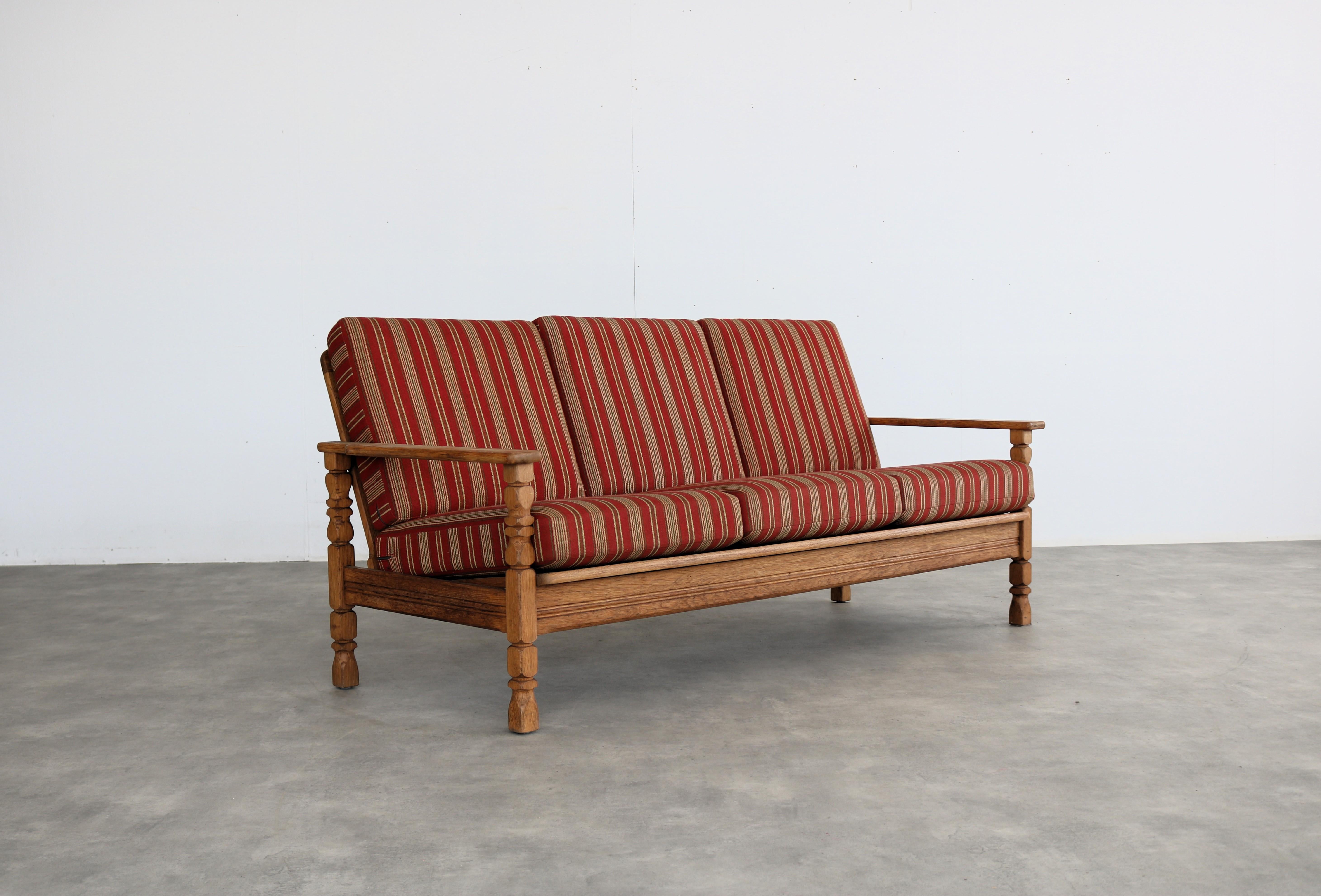 Mid-20th Century brutalist sofa  vintage sofa  1960s  oak For Sale