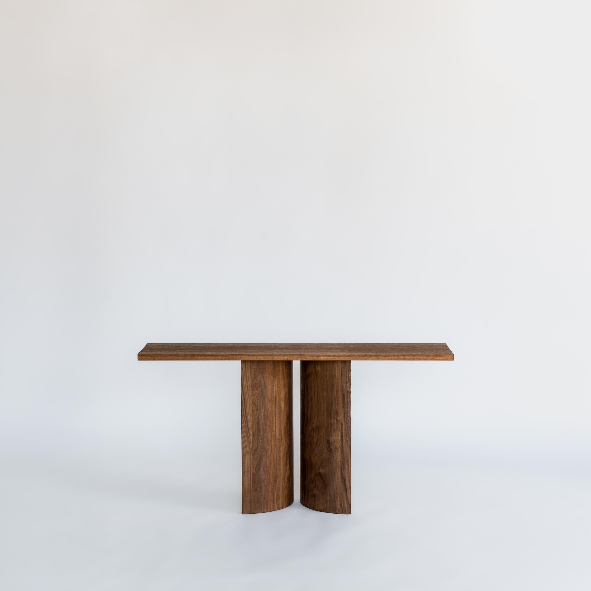 Contemporary Brutalist Solid American Walnut Console - Aperta by Mokko For Sale