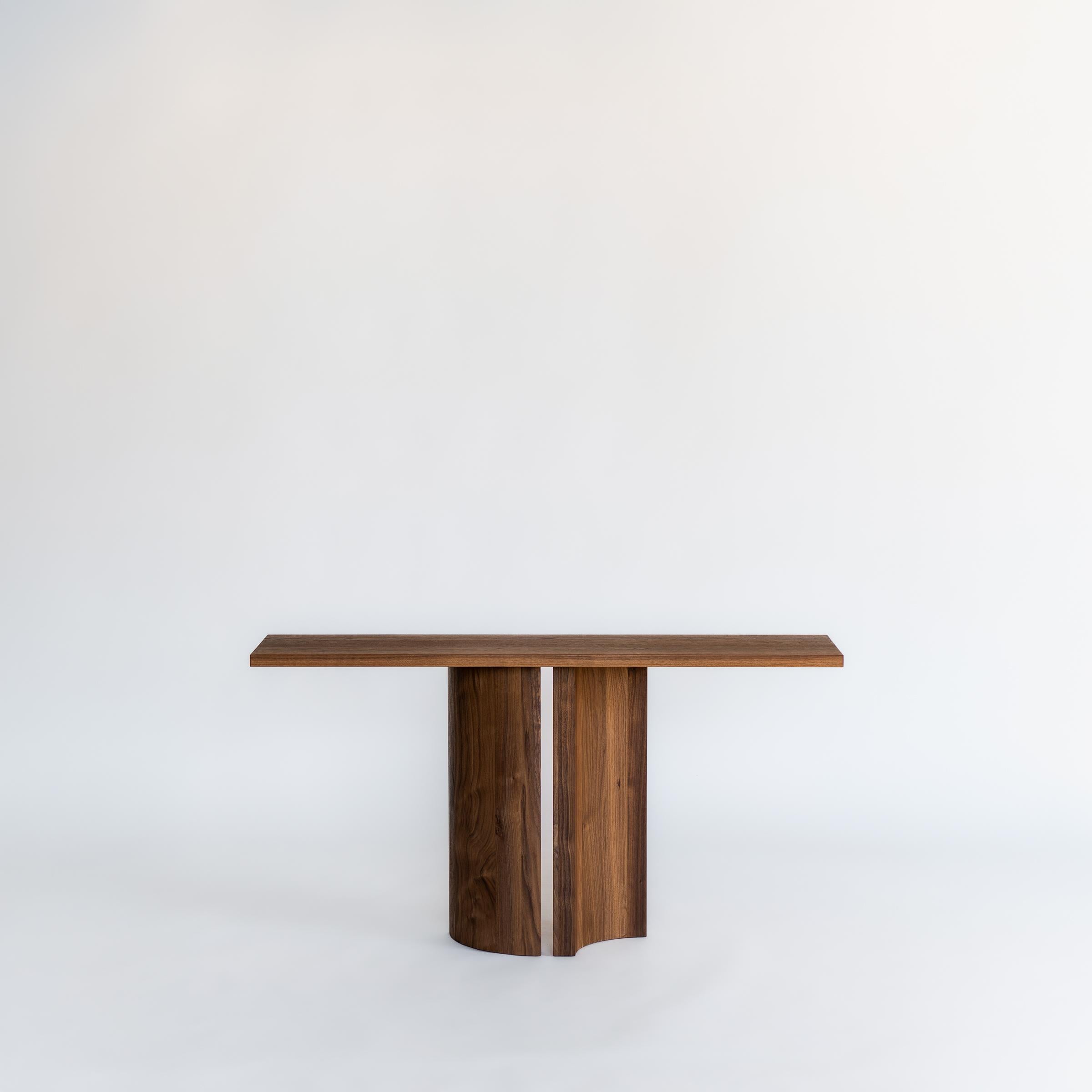 Oak Brutalist Solid American Walnut Console - Aperta by Mokko For Sale