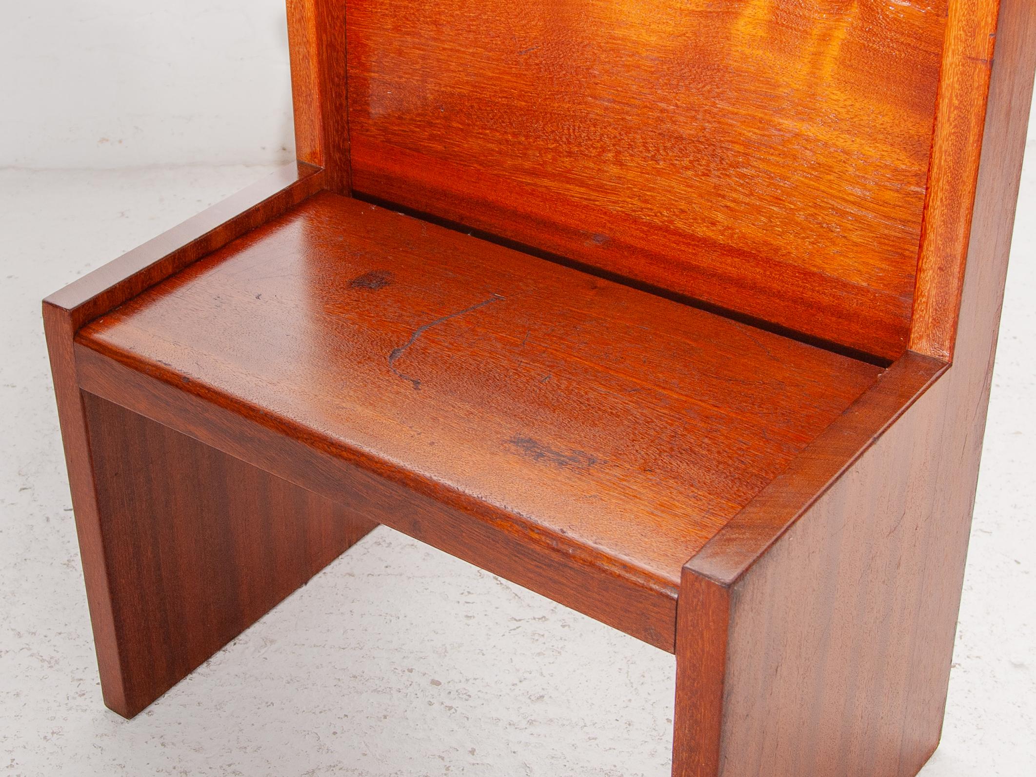 Mid-20th Century Brutalist Solid Bench, Side Chair, 1960s, Belgium For Sale