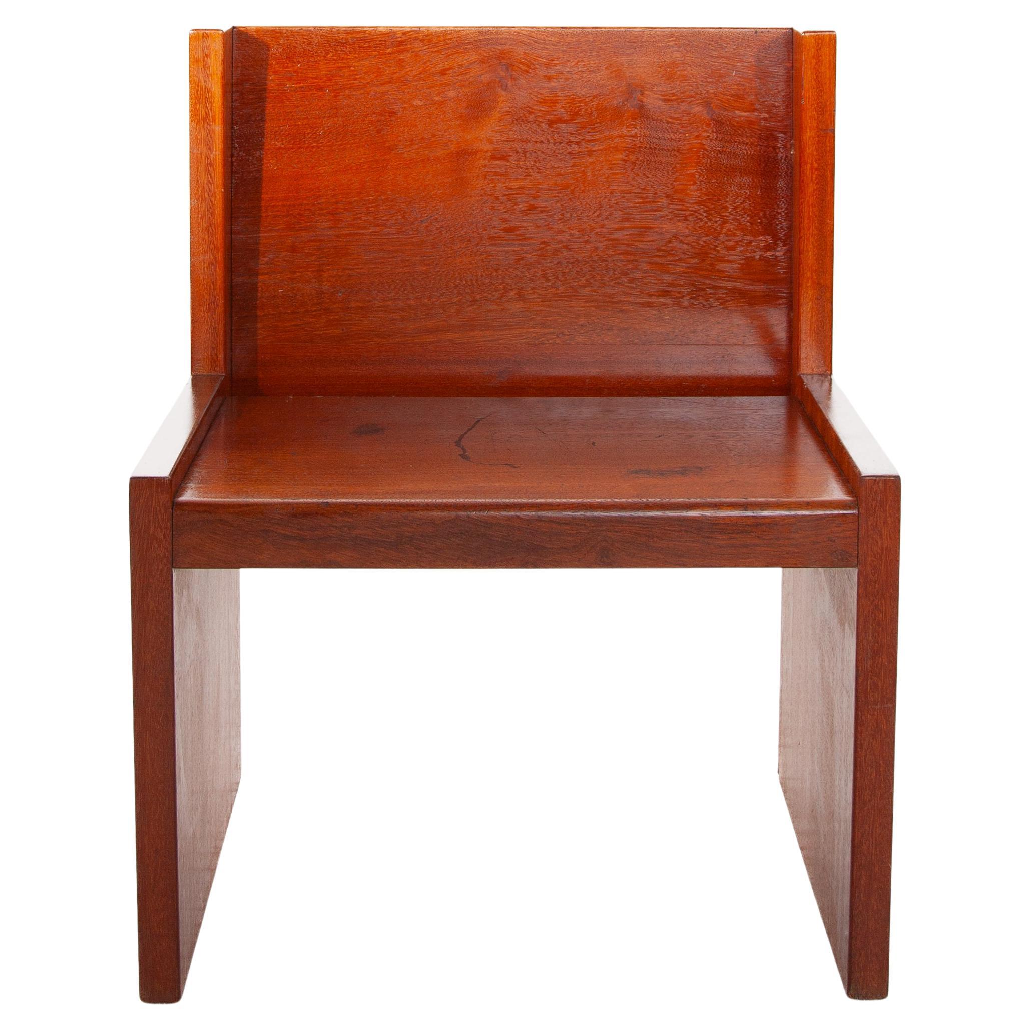 Brutalist Solid Bench, Side Chair, 1960s, Belgium For Sale