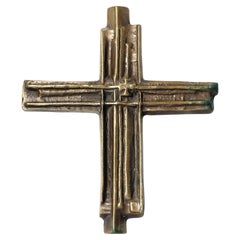 Brutalist Solid Brass Crucifix