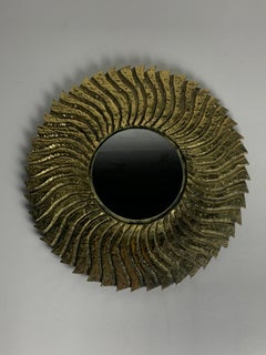 Cadran solaire ou miroir solaire brutaliste en laiton massif, Autriche, années 1960