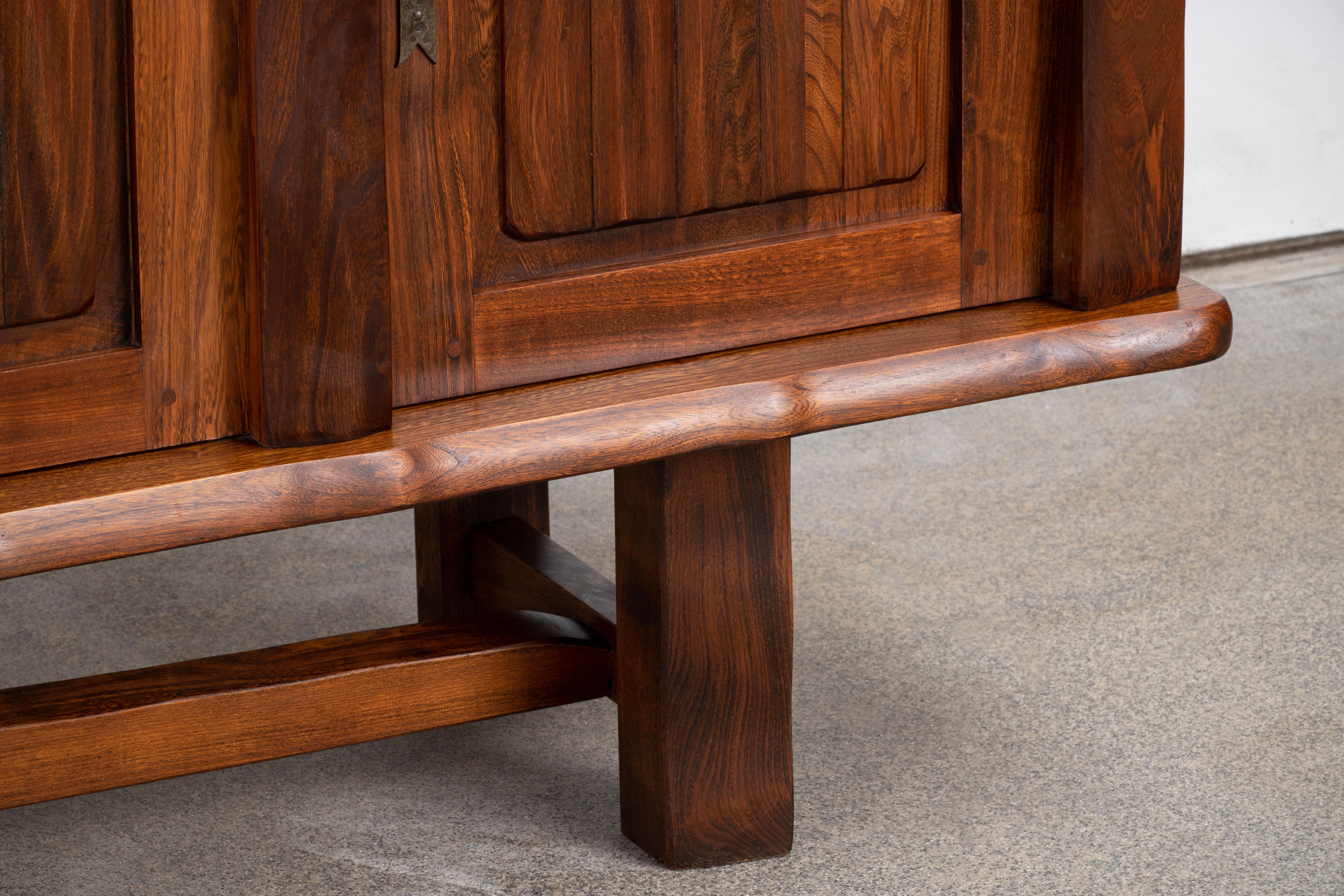 Brutalist Solid Elm Sideboard by Olavi Hanninen 5