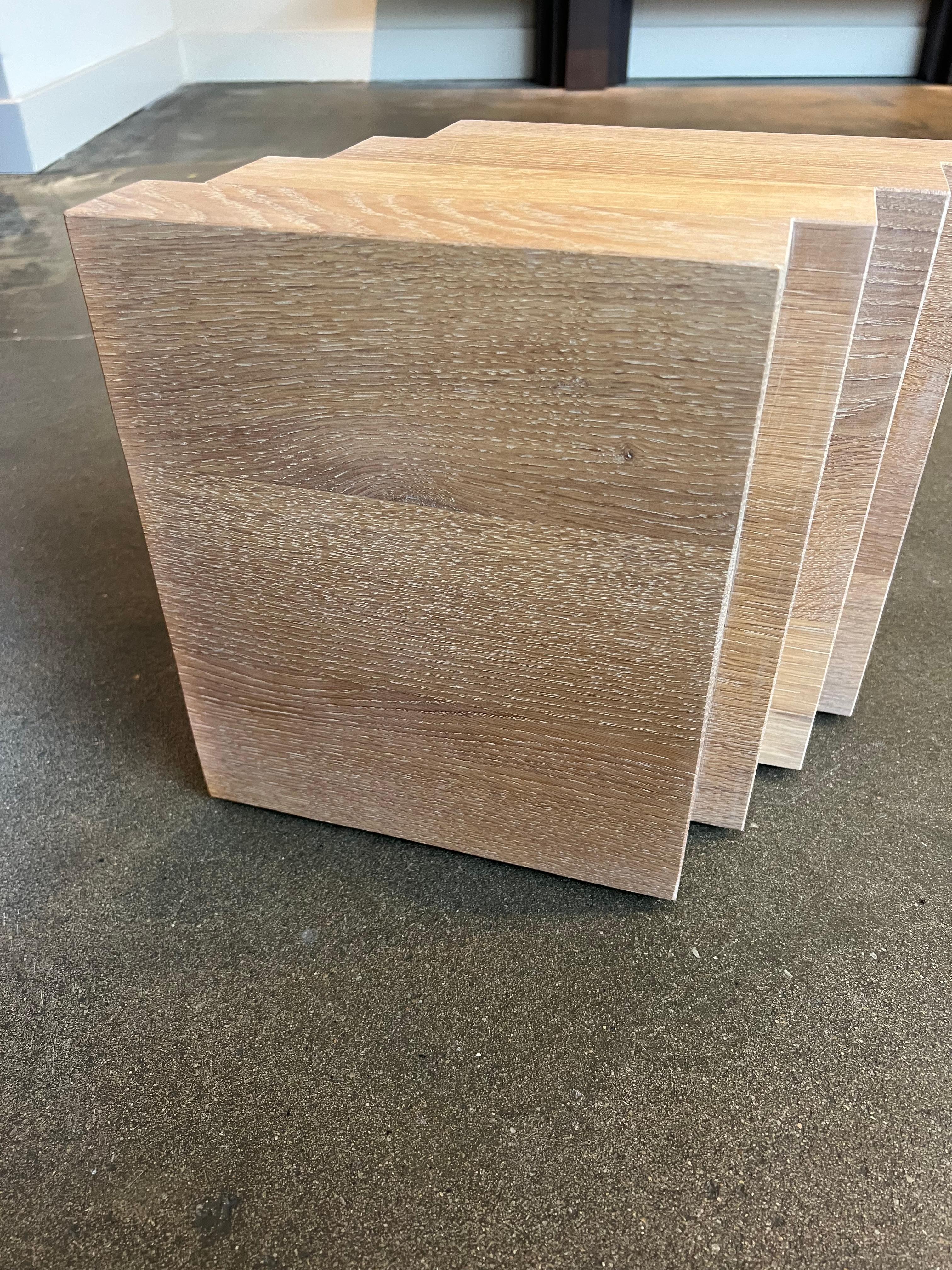 Brutalist Side Table in Natural Light Oak - Cadence by Mokko For Sale