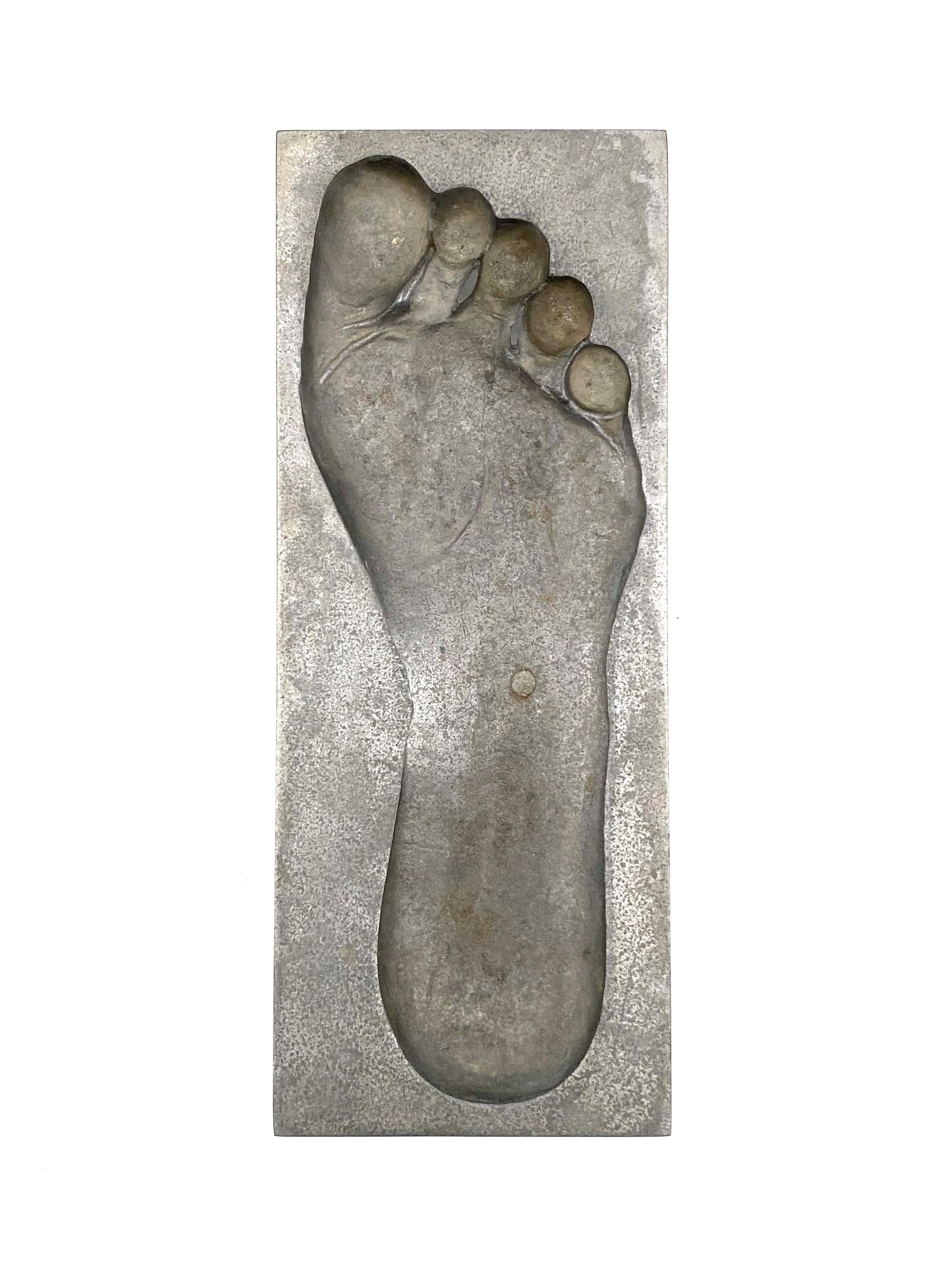 Brutalist Solid Metal Footprint Sculpture, Italy, 1970s 9