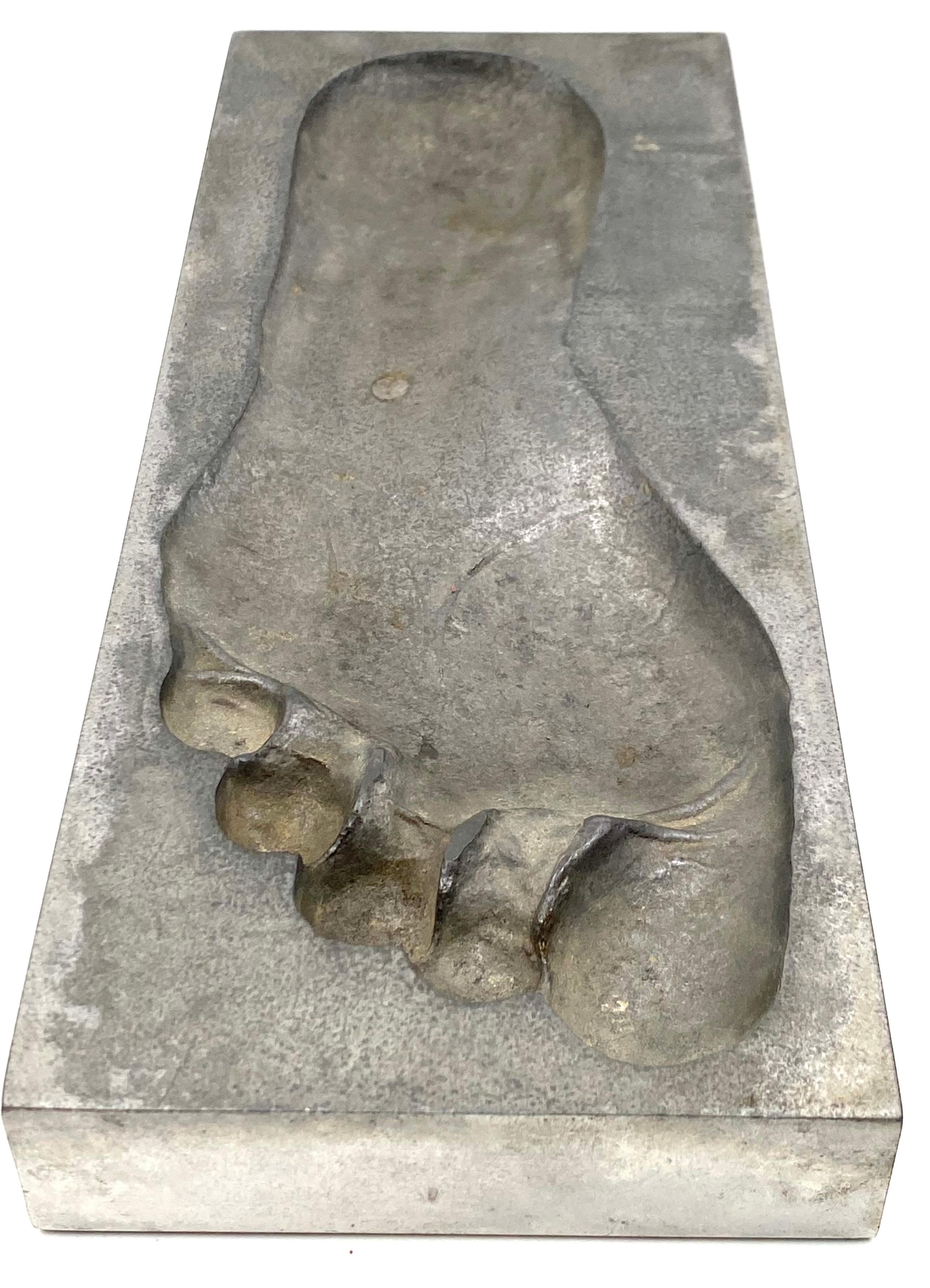 Late 20th Century Brutalist Solid Metal Footprint Sculpture, Italy, 1970s