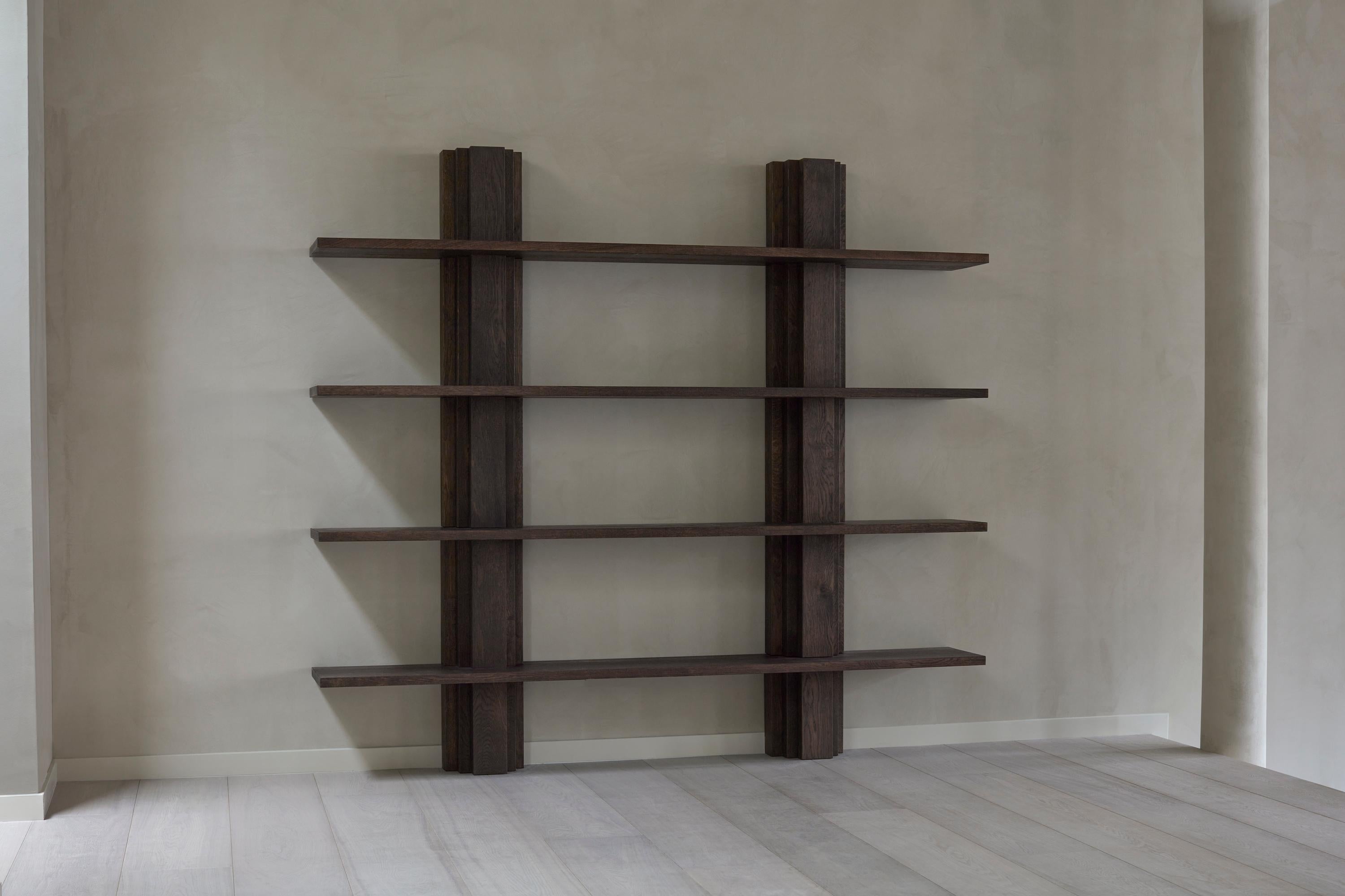 Brutalist Solid Oak Bibliothèque - Brut by Mokko In New Condition For Sale In Amsterdam, NL