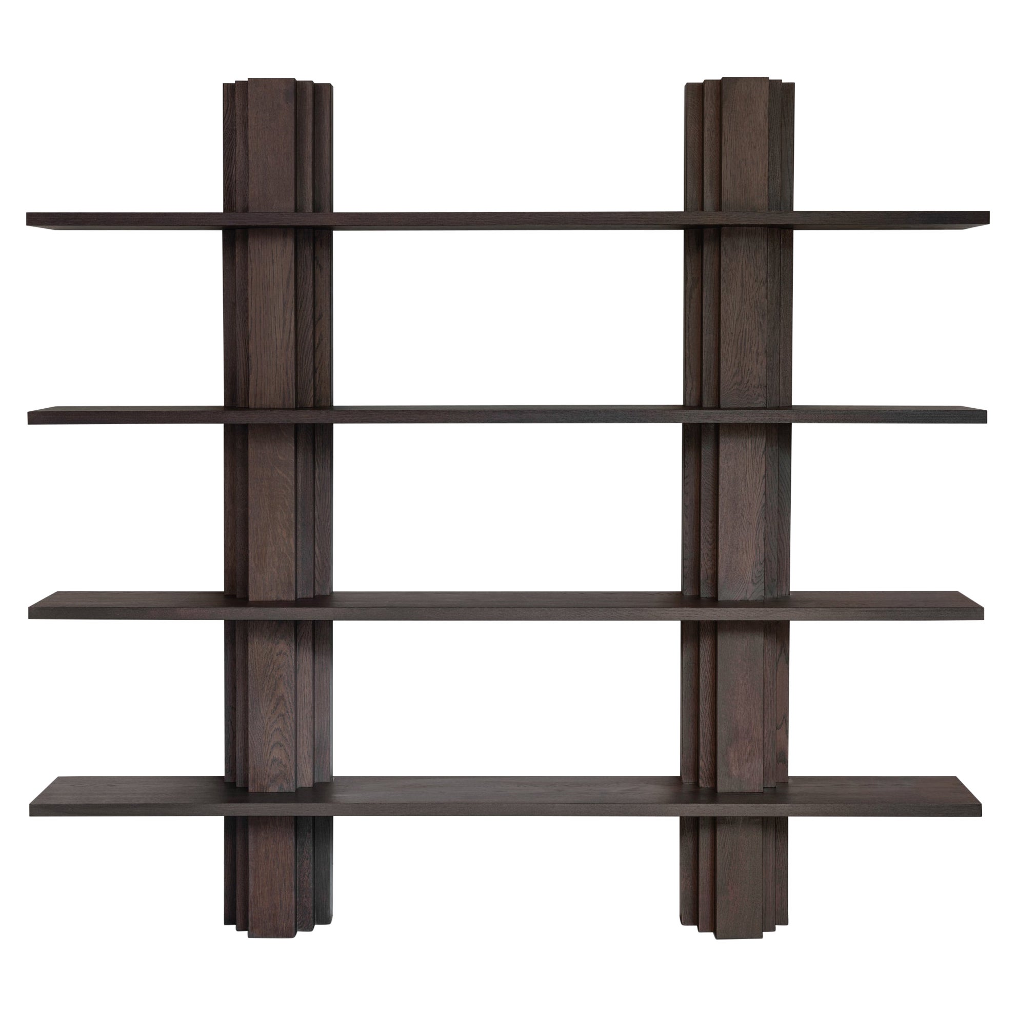 Bibliothèque brutalista in rovere massiccio - Brut di Mokko