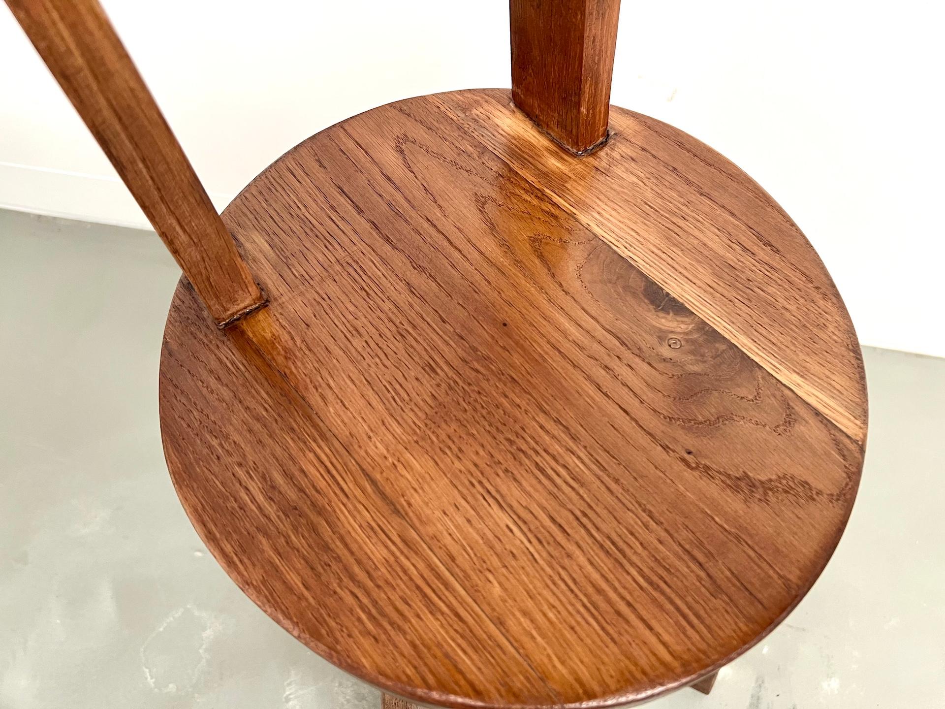 Brutalist Solid Oak Chair, France 1950s en venta 2
