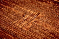 Set da sala da pranzo in rovere massiccio brutalista composto da 5 sedie e un tavolo da pranzo