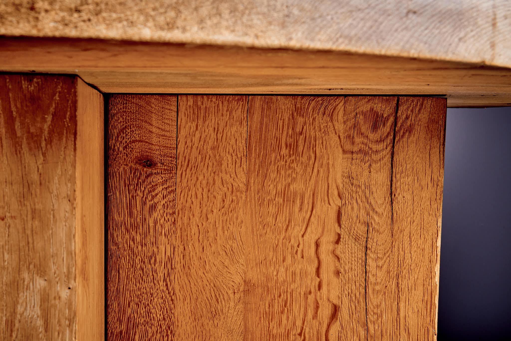 Late 20th Century Brutalist Solid Oak Dining Table For Sale