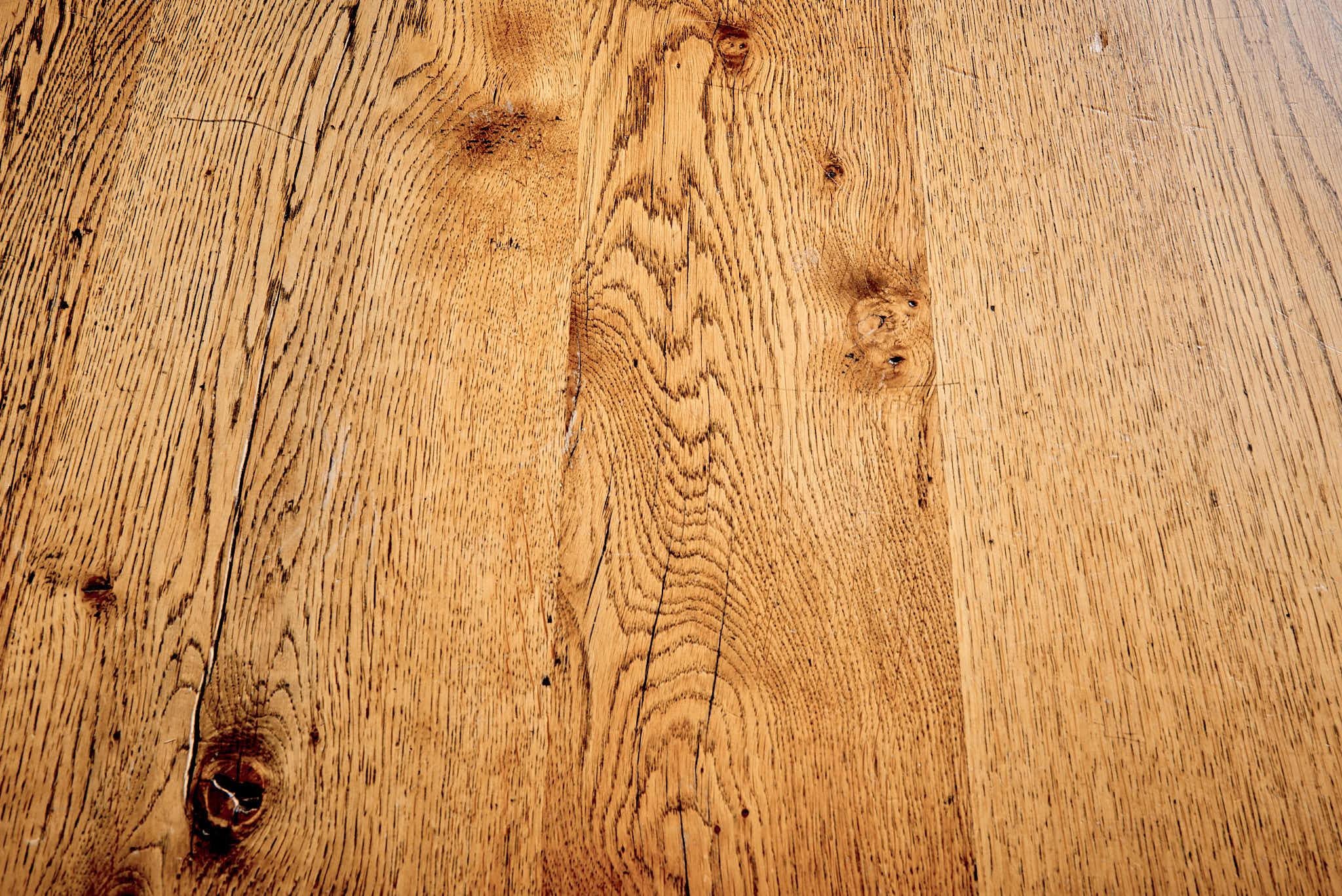 Brutalist Solid Oak Dining Table For Sale 2