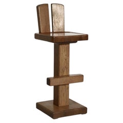 Taburete de bar de estilo brutalista con base de roble macizo de Deelman Sitzmöbel