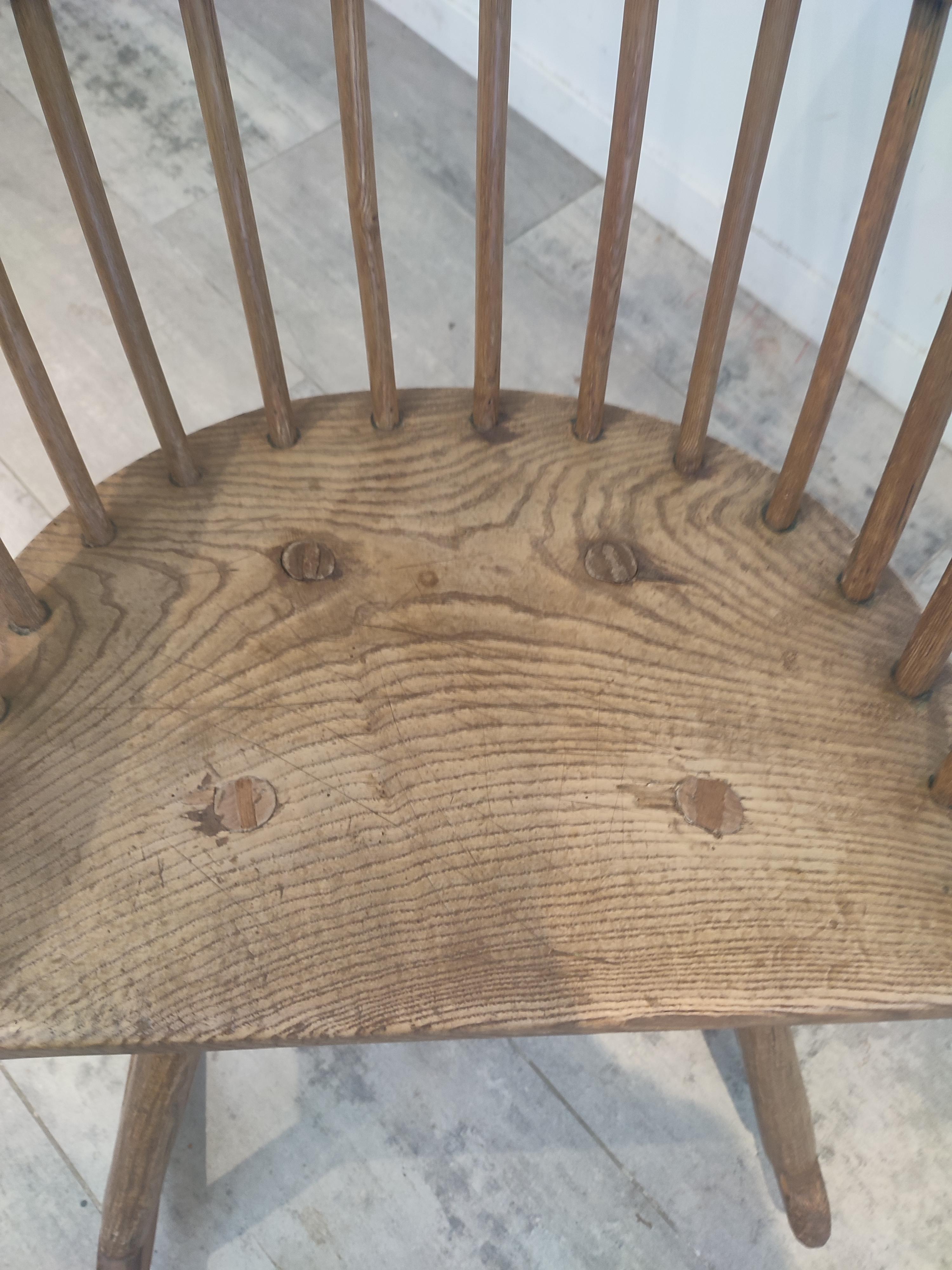 Wood Brutalist Solid Oak Rocking Chair, French For Sale
