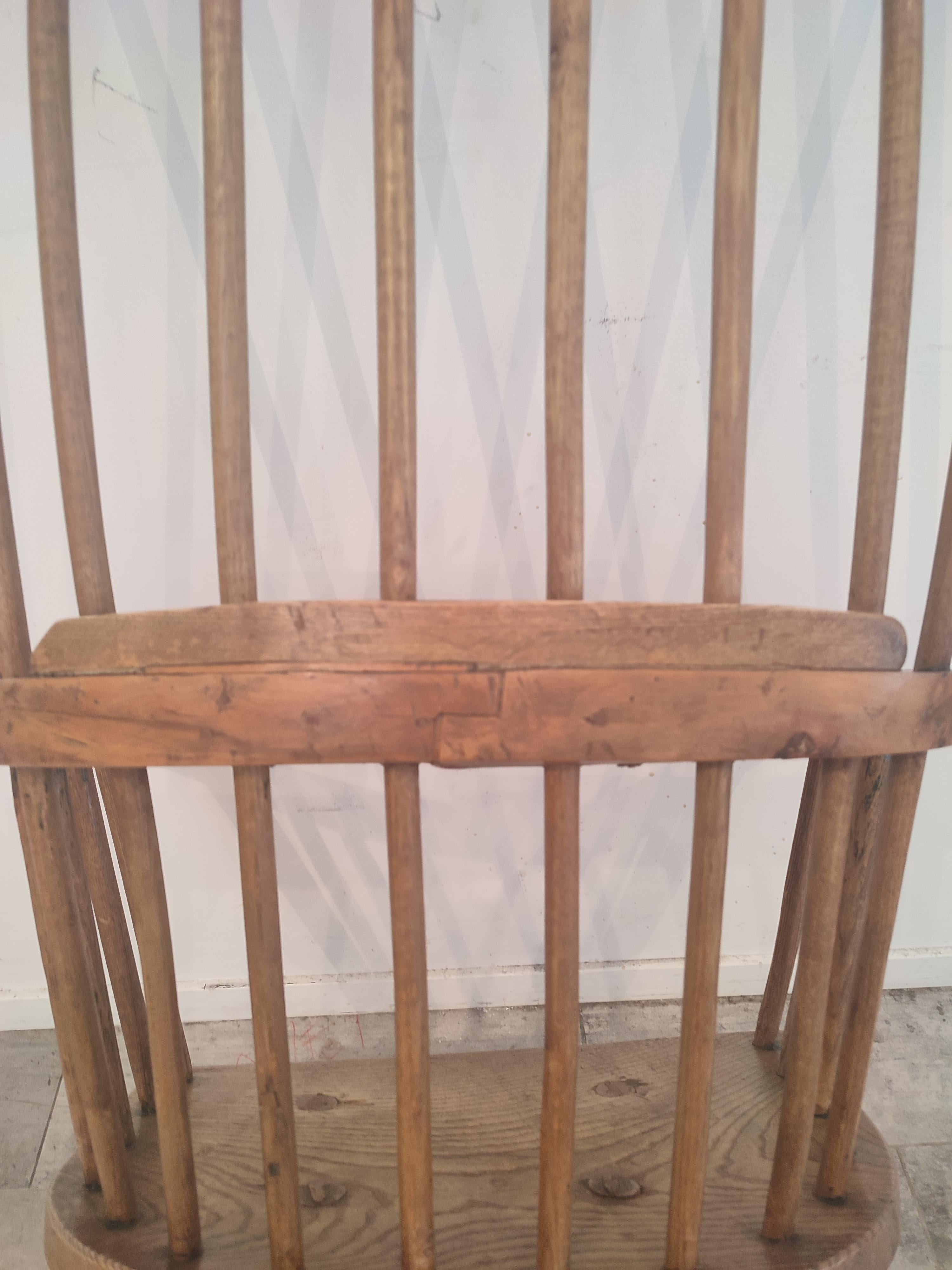 Brutalist Solid Oak Rocking Chair, French For Sale 2
