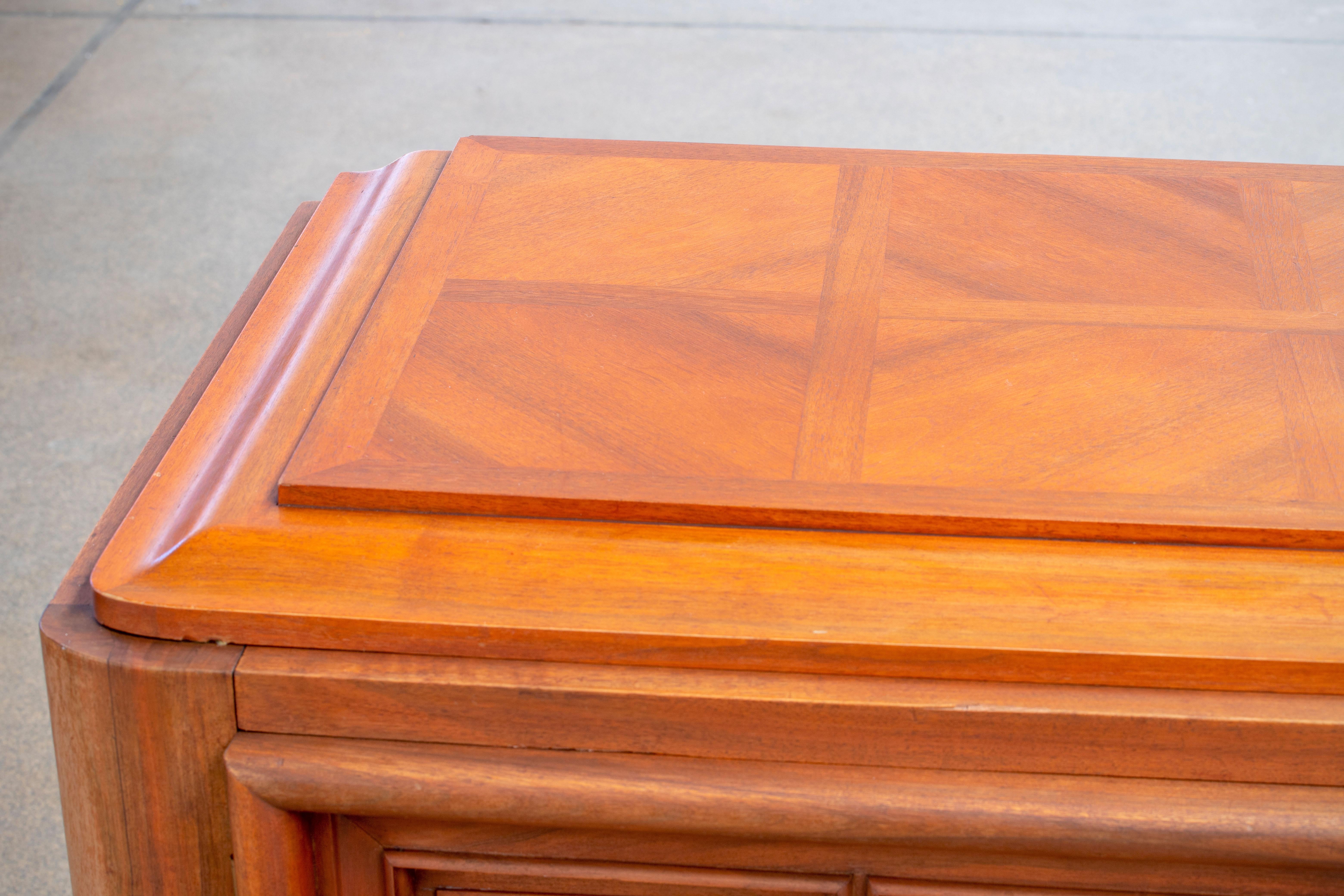 Brutalist Solid Oak Sideboard, France, 1940s 12