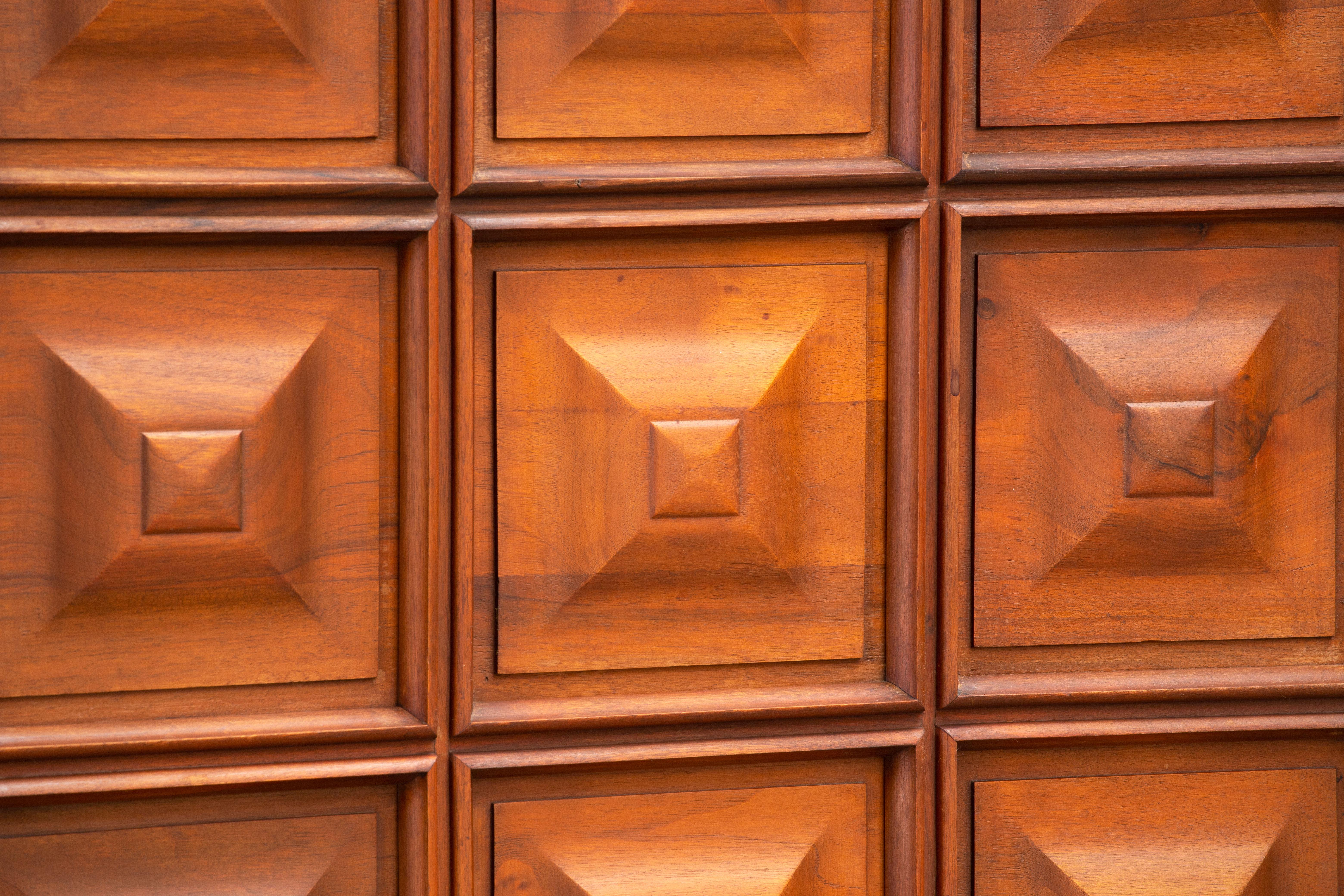 Brutalist Solid Oak Sideboard, France, 1940s For Sale 2