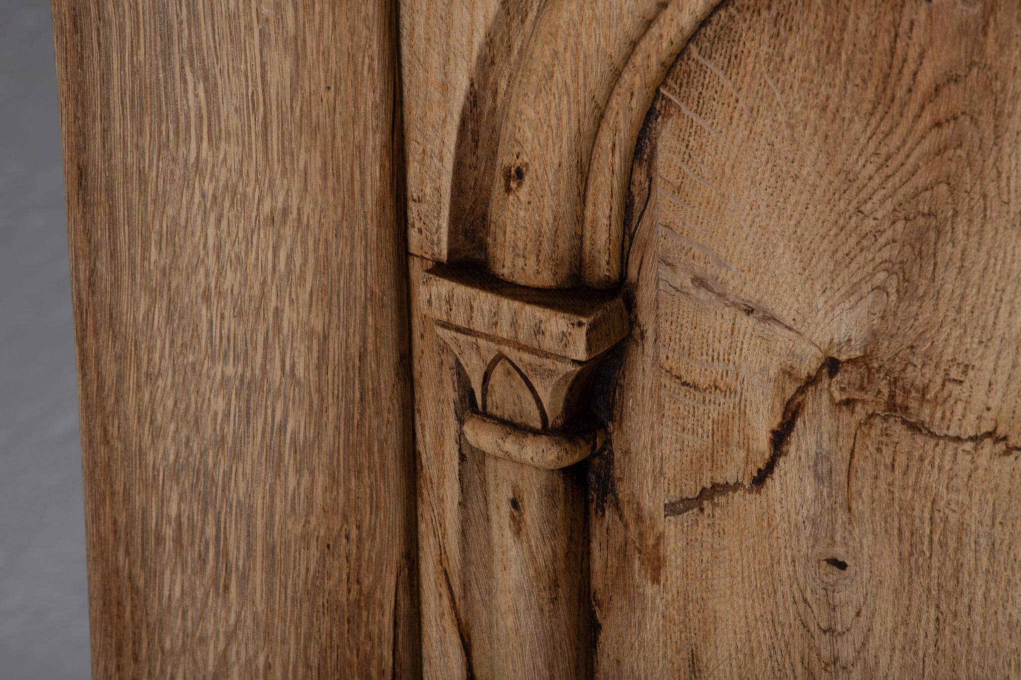 Brutalist Solid Oak Sideboard, Spain, 19th Century For Sale 8