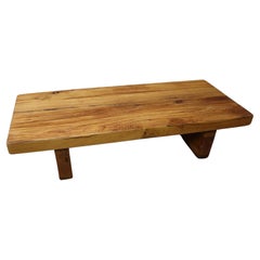 Brutalist solid oak Wabi Sabi coffee table, 1970
s.