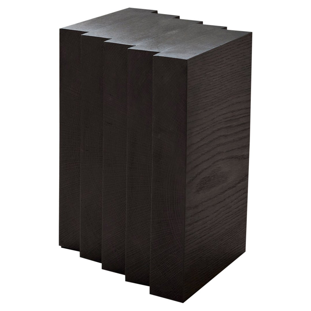 Brutalist Solid Oak Wooden BEX Side Table