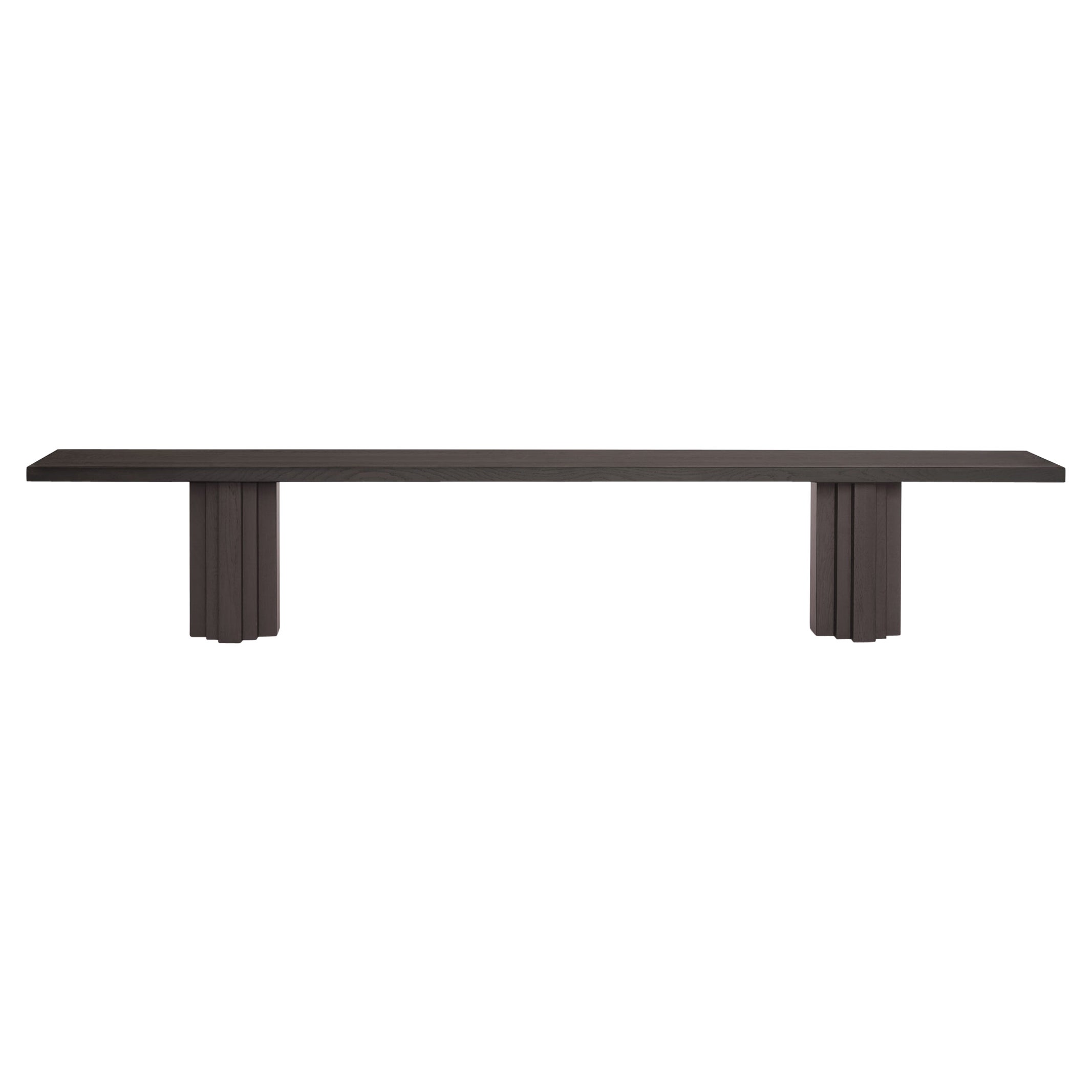 Brutalist Solid Oak Wooden Brut Slim Bench - by Mokko