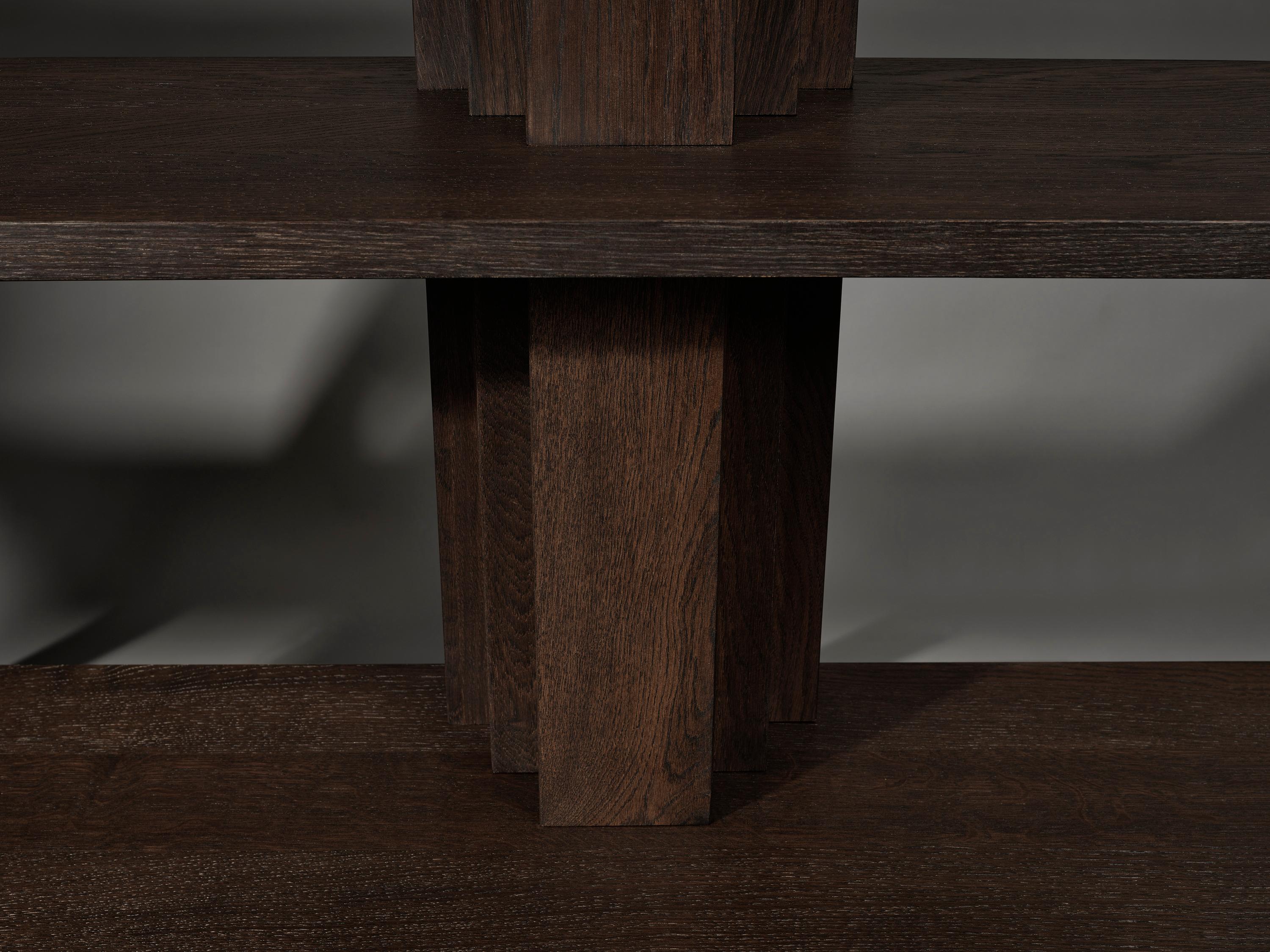 Dutch Brutalist Solid Oak Wooden Shelving - Brut Bibliothèque by Mokko For Sale