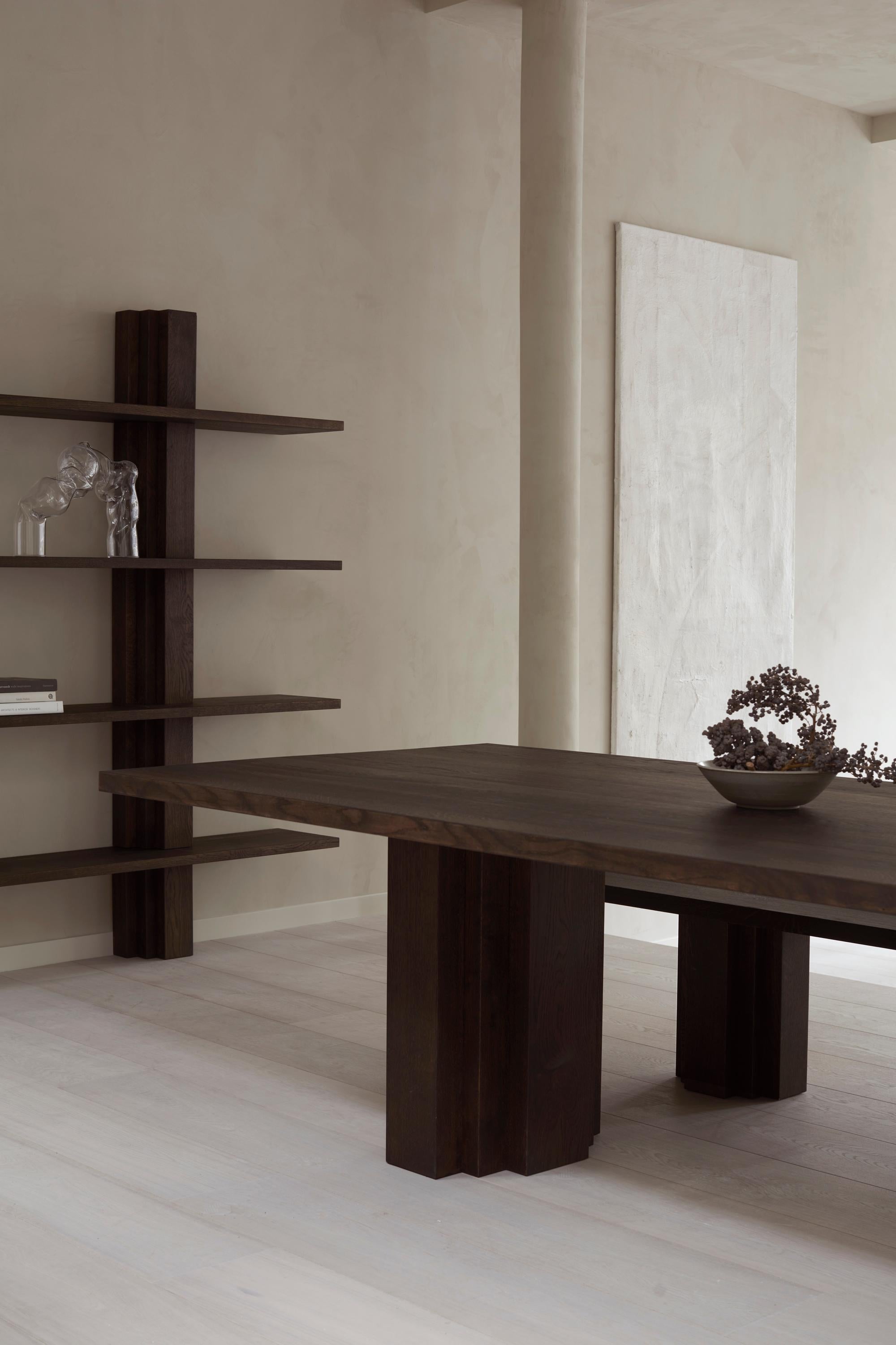Brutalist Solid Oak Wooden Shelving - Brut Bibliothèque by Mokko In New Condition For Sale In Amsterdam, NL