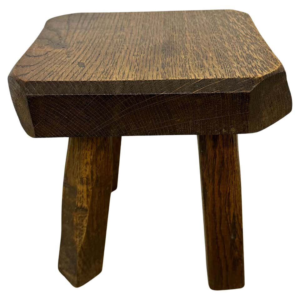 Solid Black Oak Brutalist Cadence Side Table For Sale at 1stDibs