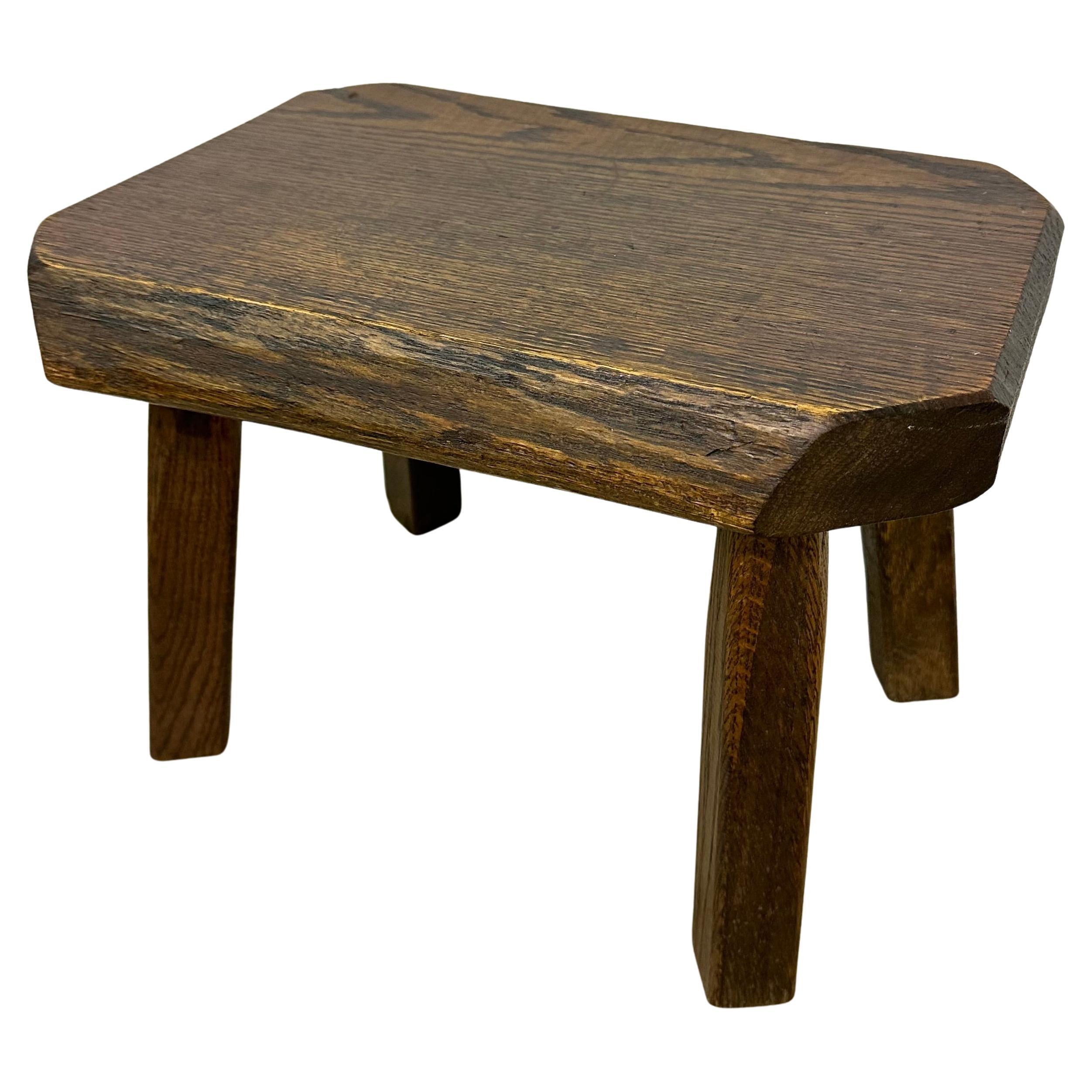 Tavolino brutalista in legno massiccio di Oak, anni '70