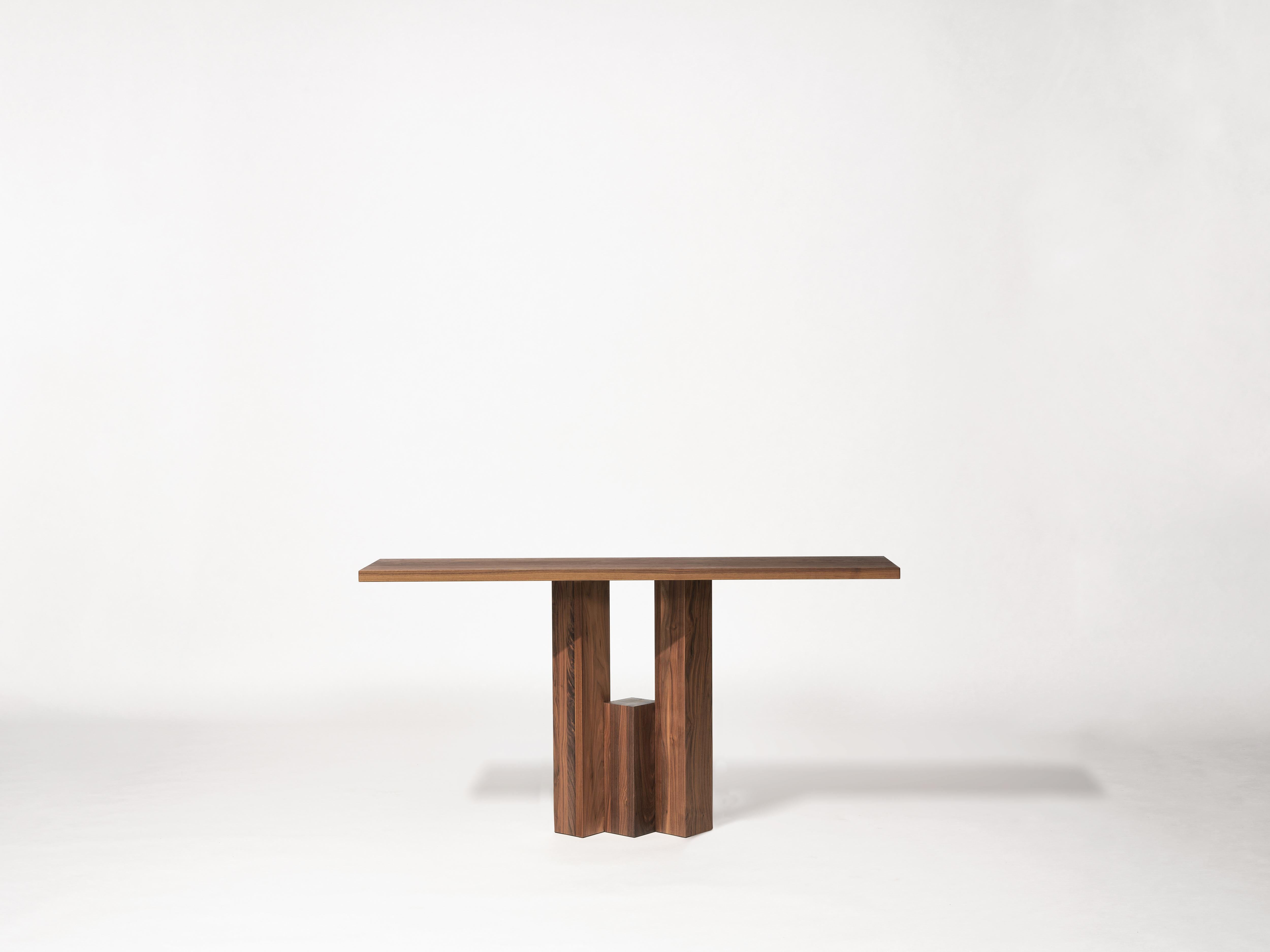 Brutalist Solid Walnut Console - Fenestra by Mokko In New Condition For Sale In Amsterdam, NL